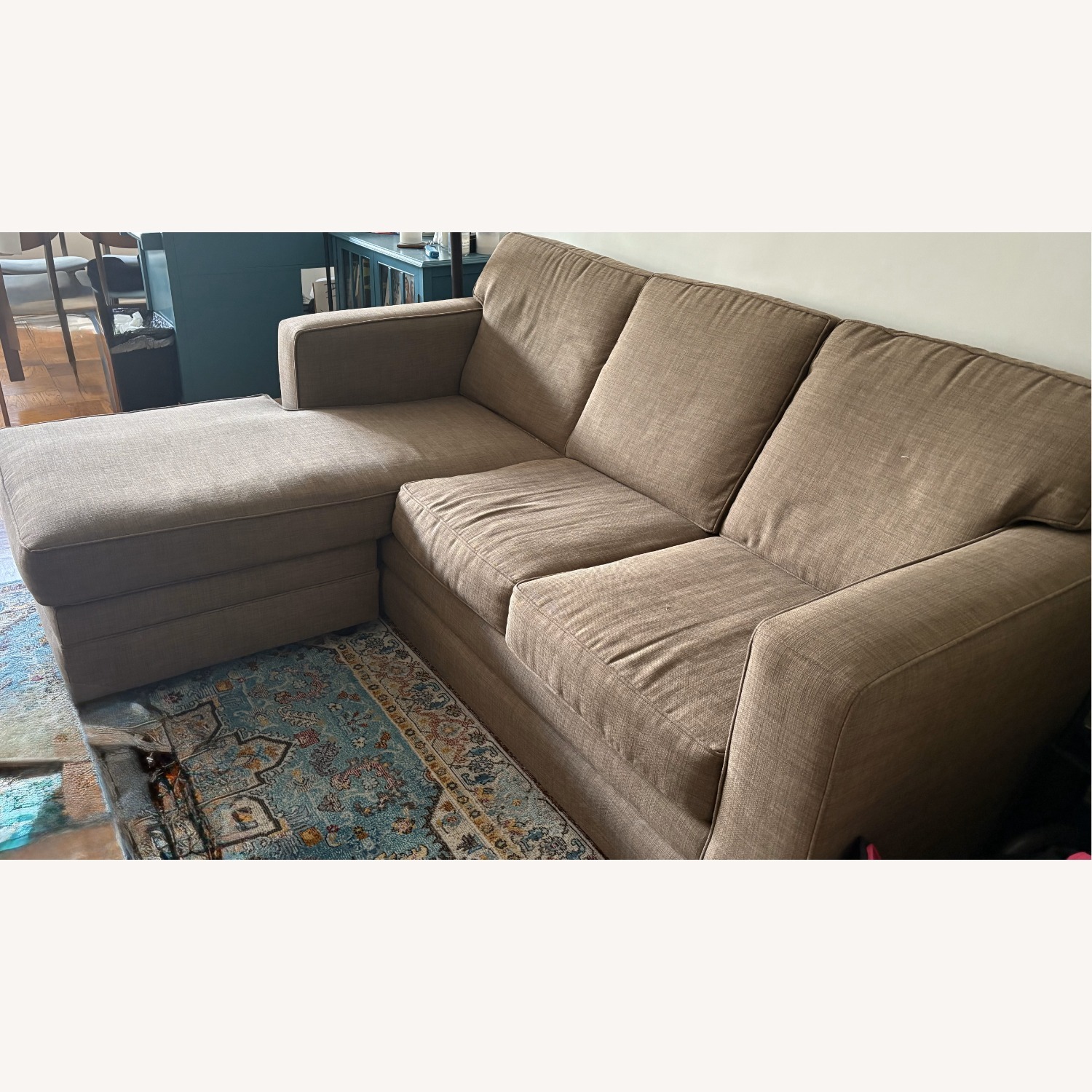 Jennifer Convertibles Kalussner Queen Size Sleeper Sofa Reversible Chaise Sofa  - image-1