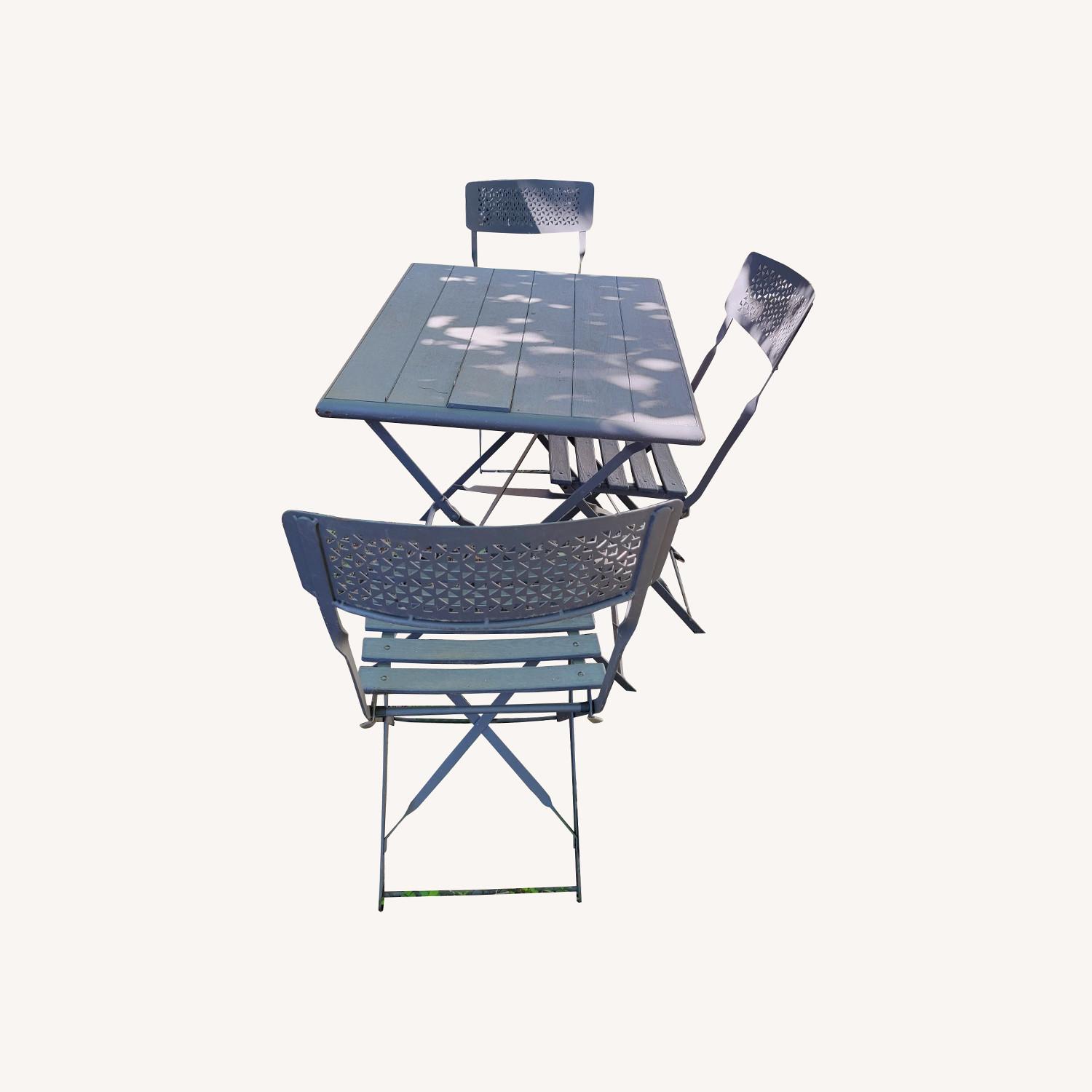 Outdoor Bistro Set 1 Table 3 Chairs - image-0