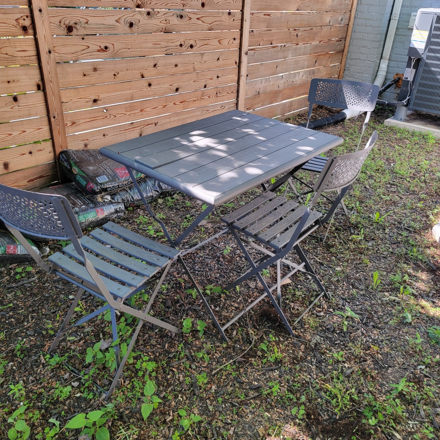 Outdoor Bistro Set 1 Table 3 Chairs - image-7