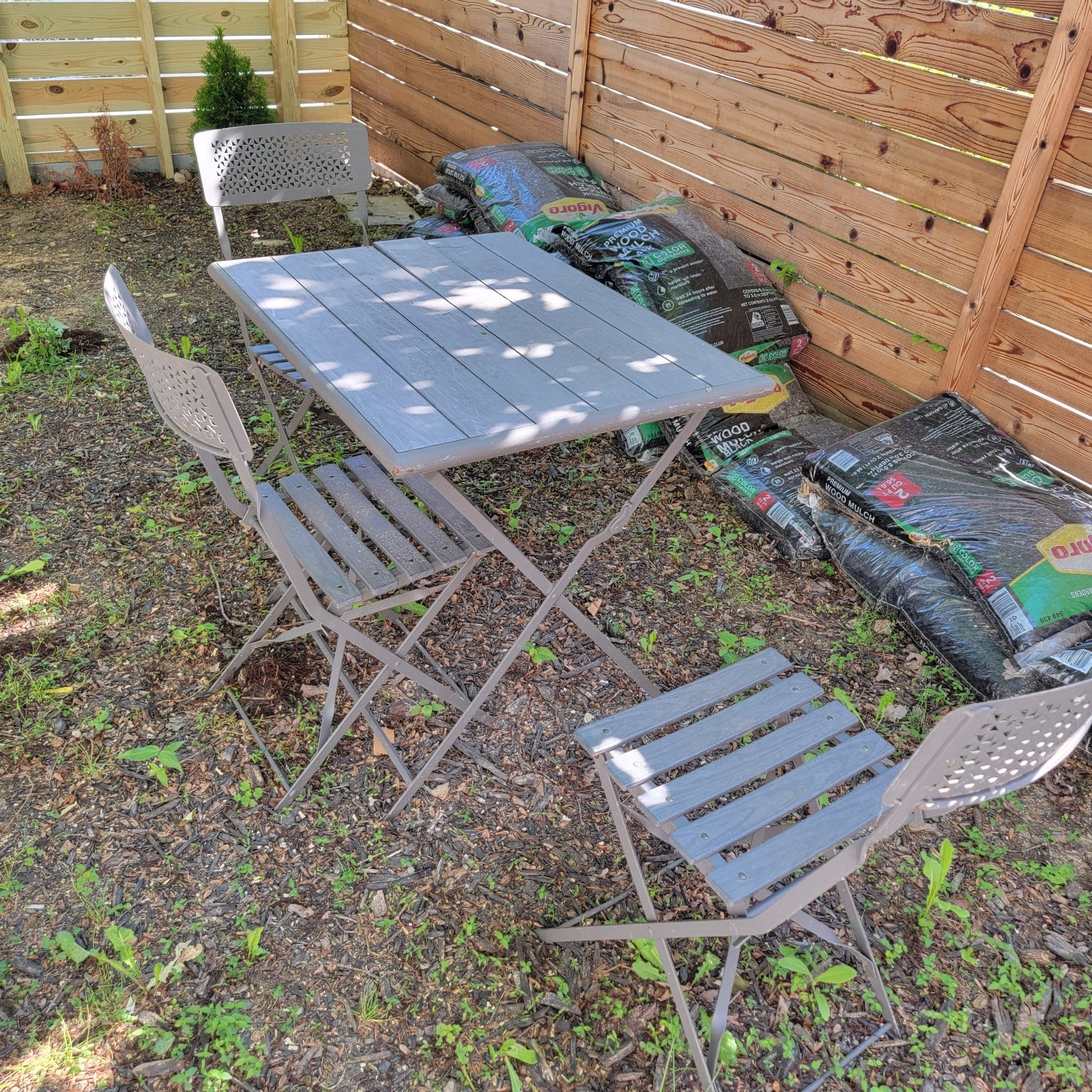 Outdoor Bistro Set 1 Table 3 Chairs - image-5