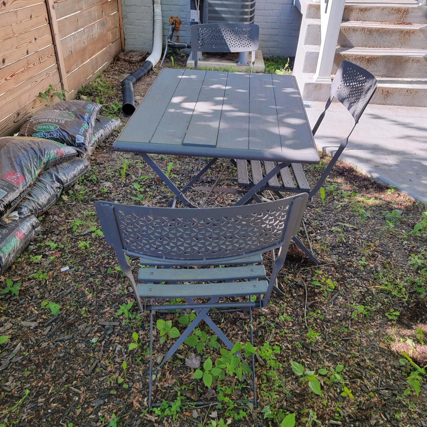 Outdoor Bistro Set 1 Table 3 Chairs - image-2