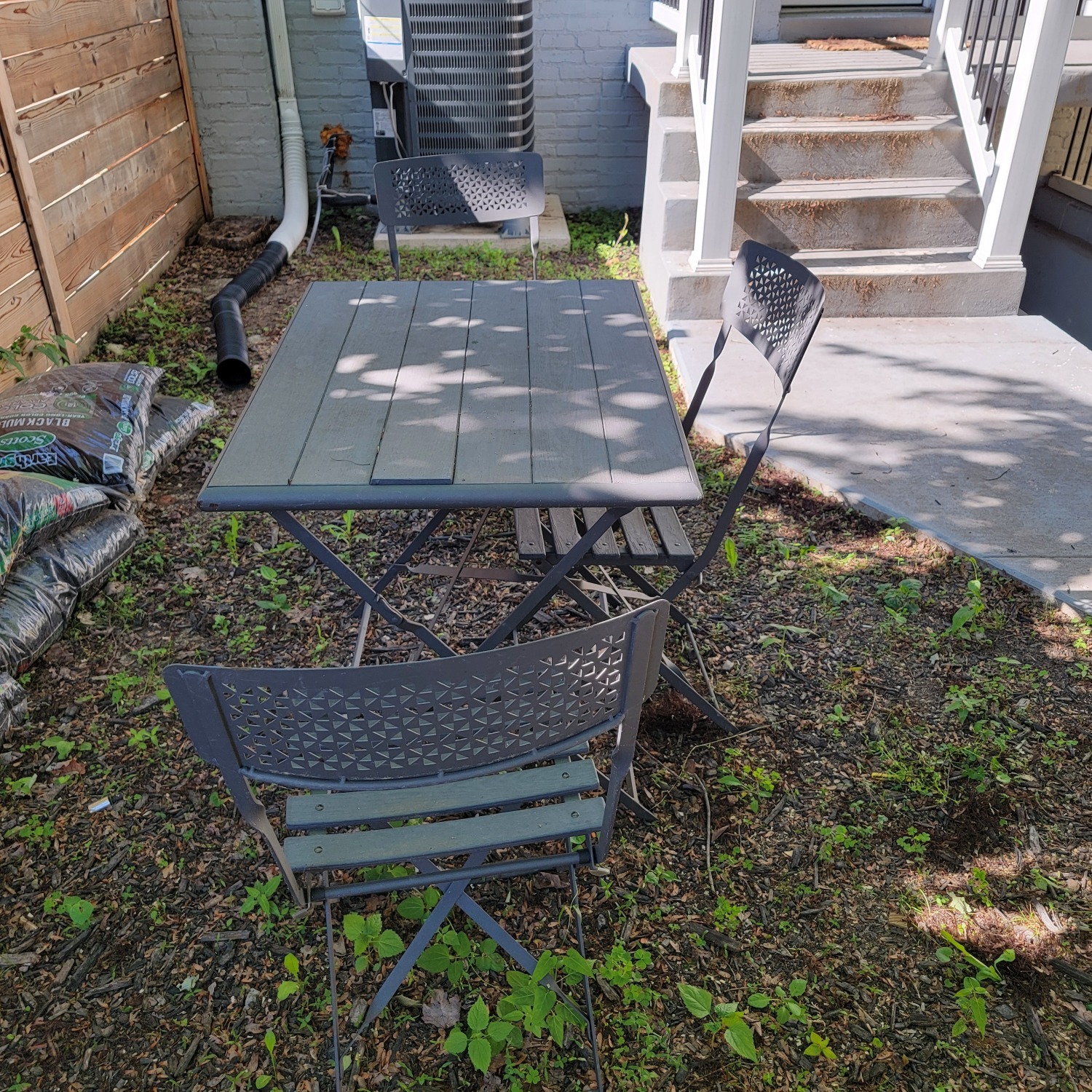 Outdoor Bistro Set 1 Table 3 Chairs - image-1