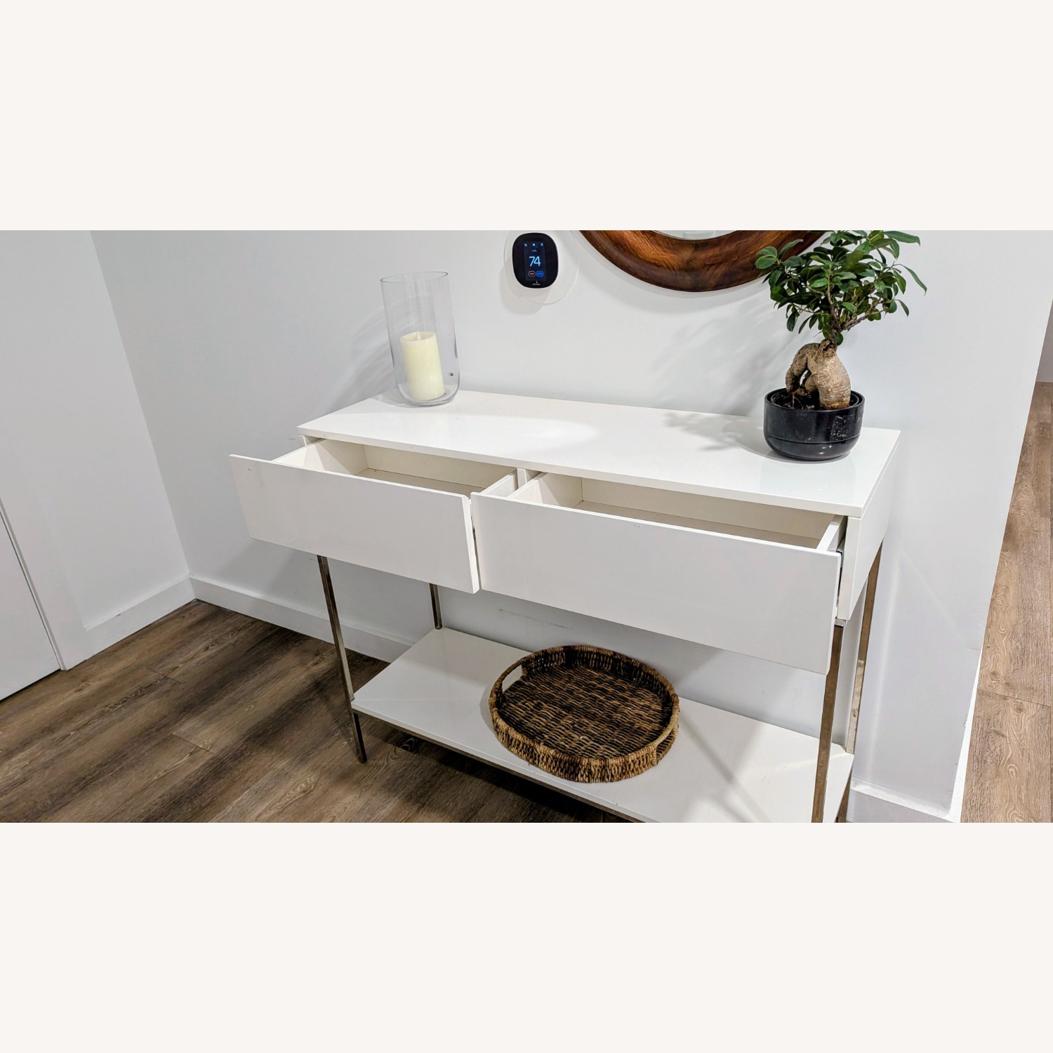 CB2 White Entryway Console with Drawers - image-1
