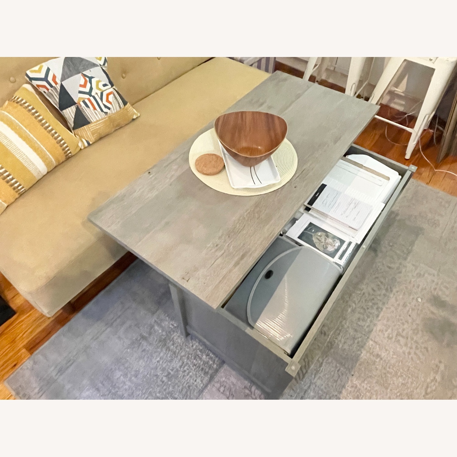 Tilden Lift Top 4 legs Coffee Table with Storage - image-4