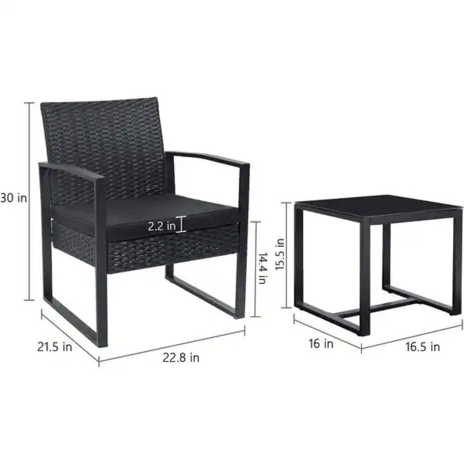 Bed Bath & Beyond 3 Pieces Patio Set Chairs with Table - image-4