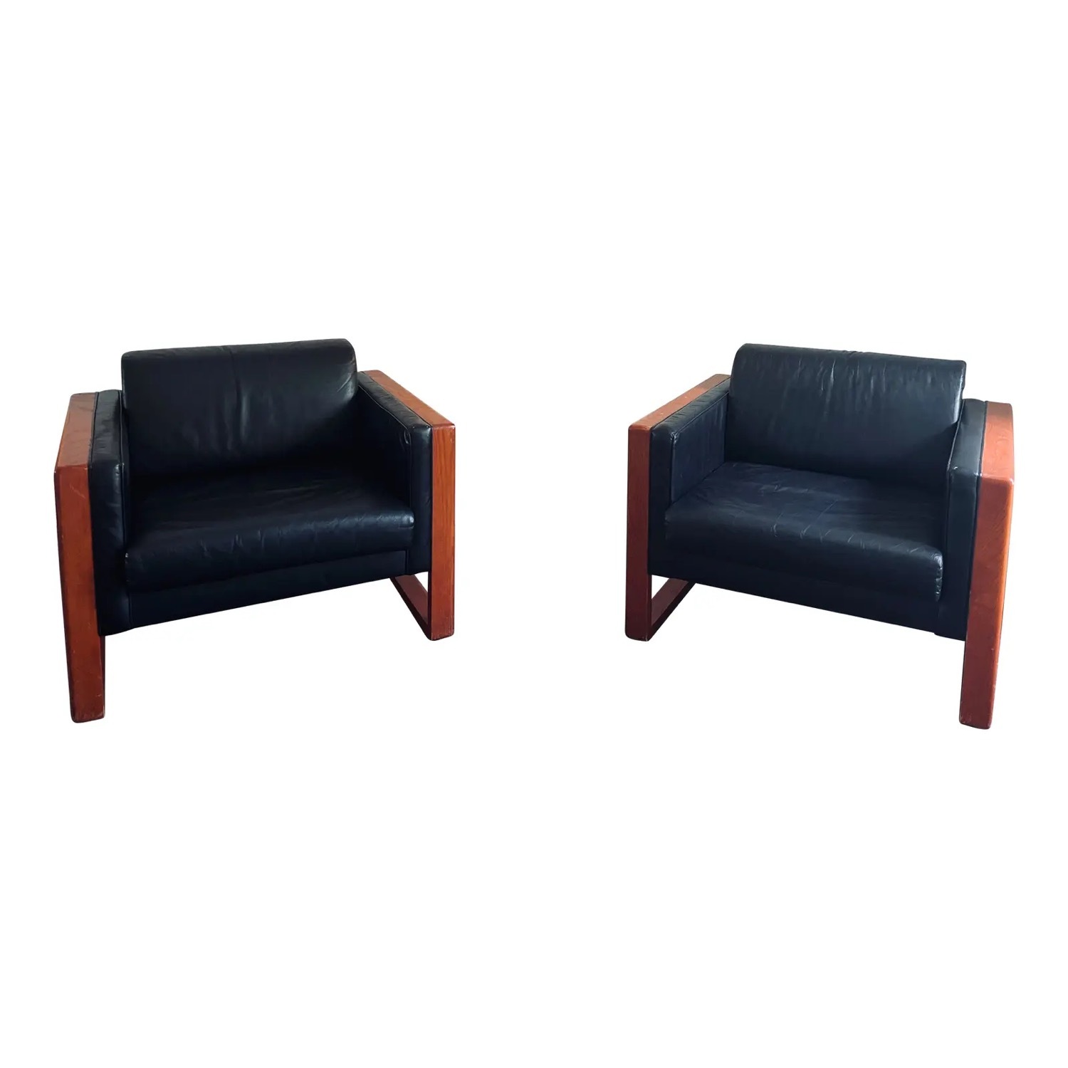 Brayton int. Lounge Leather Armchairs Knoll - image-0