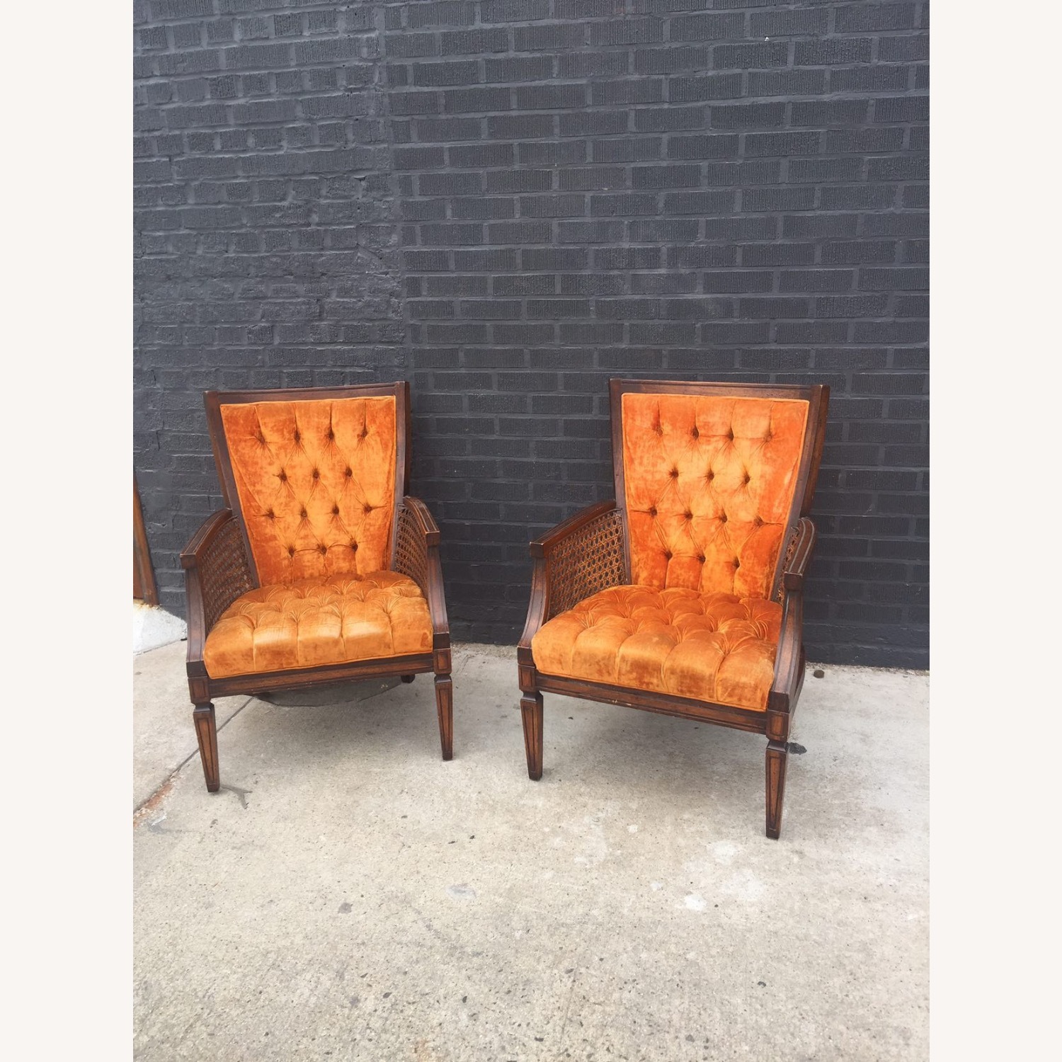 Vintage Velvet Armchairs  - image-1