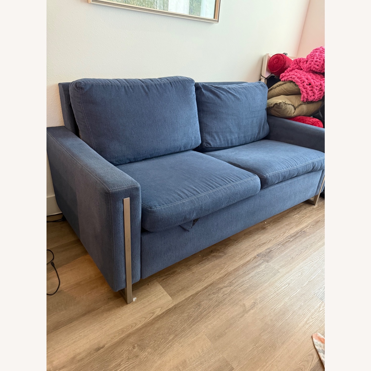 Blue Sleeper Couch - image-3