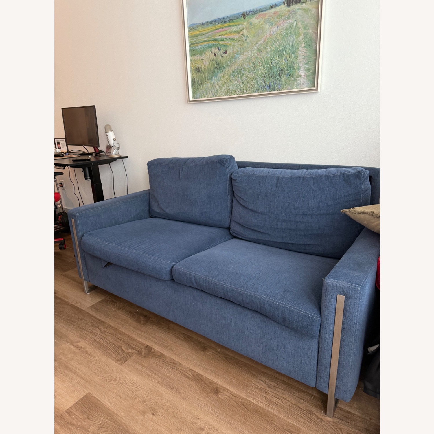 Blue Sleeper Couch - image-1