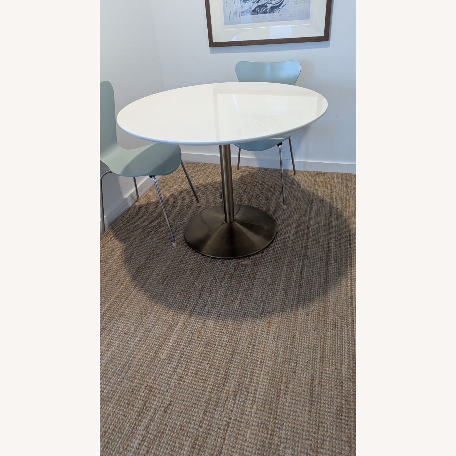 Room & Board Pike Chairs 4 + White Brass Table - image-2