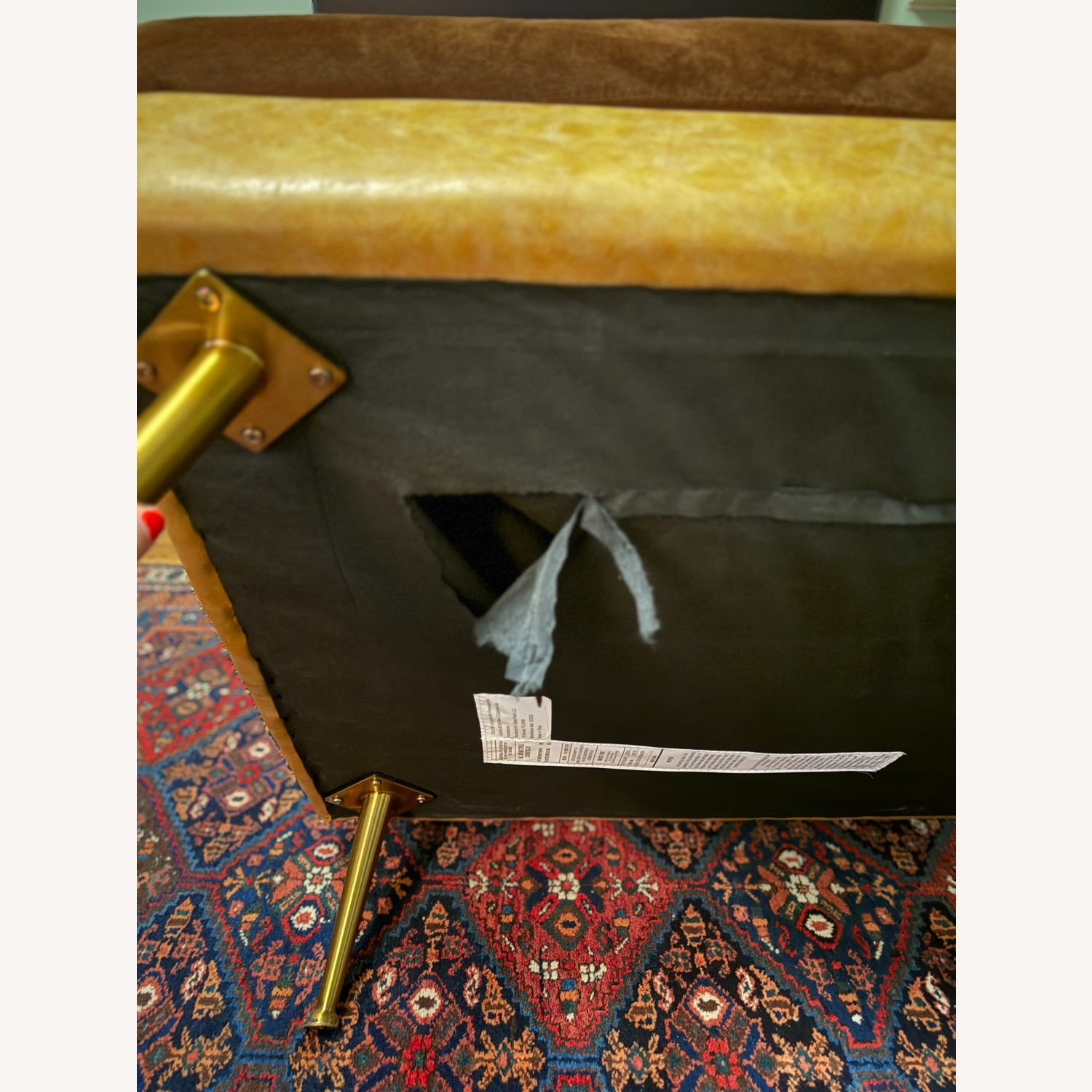 Albany Park Vegan Leather Armchair and Ottoman - image-11