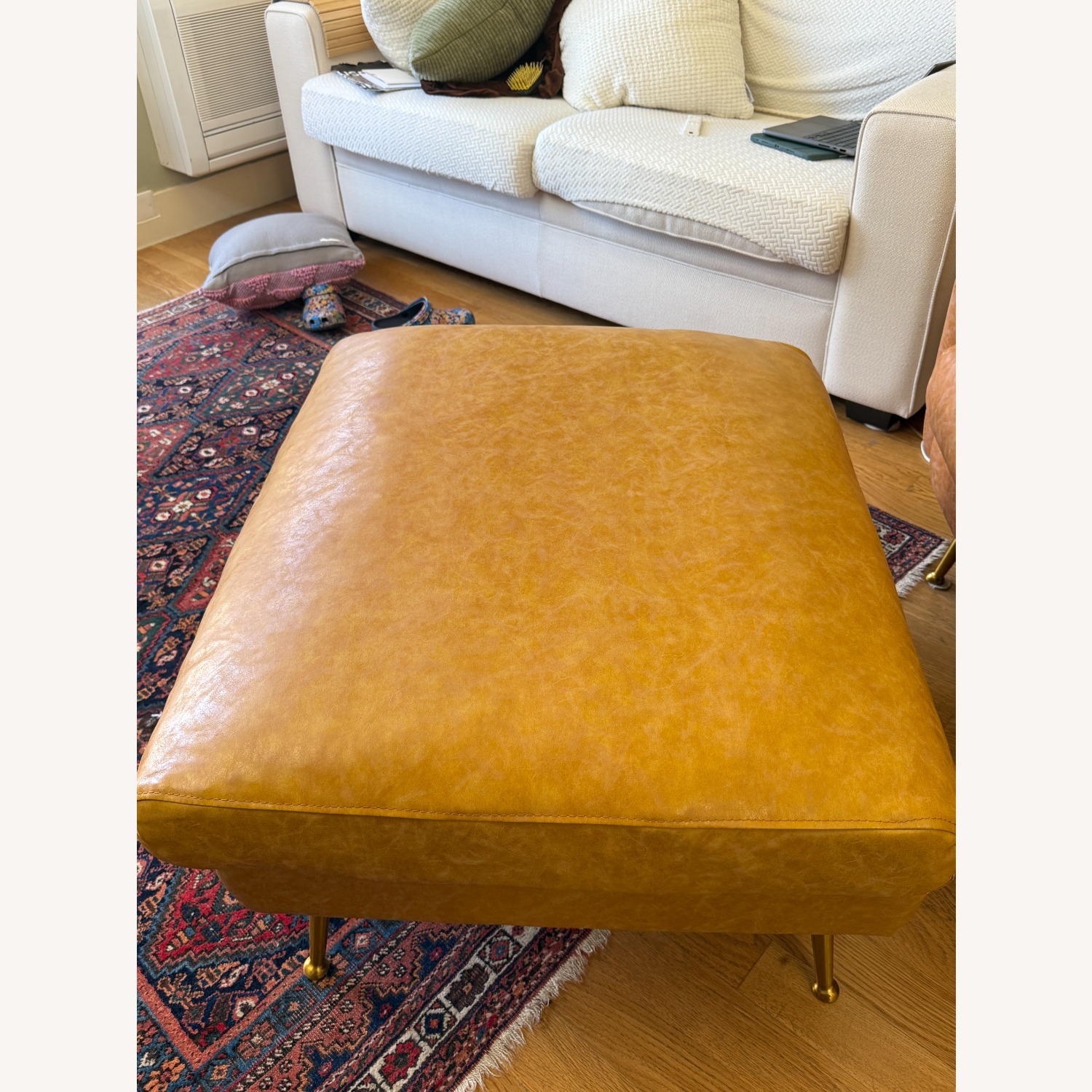 Albany Park Vegan Leather Armchair and Ottoman - image-10