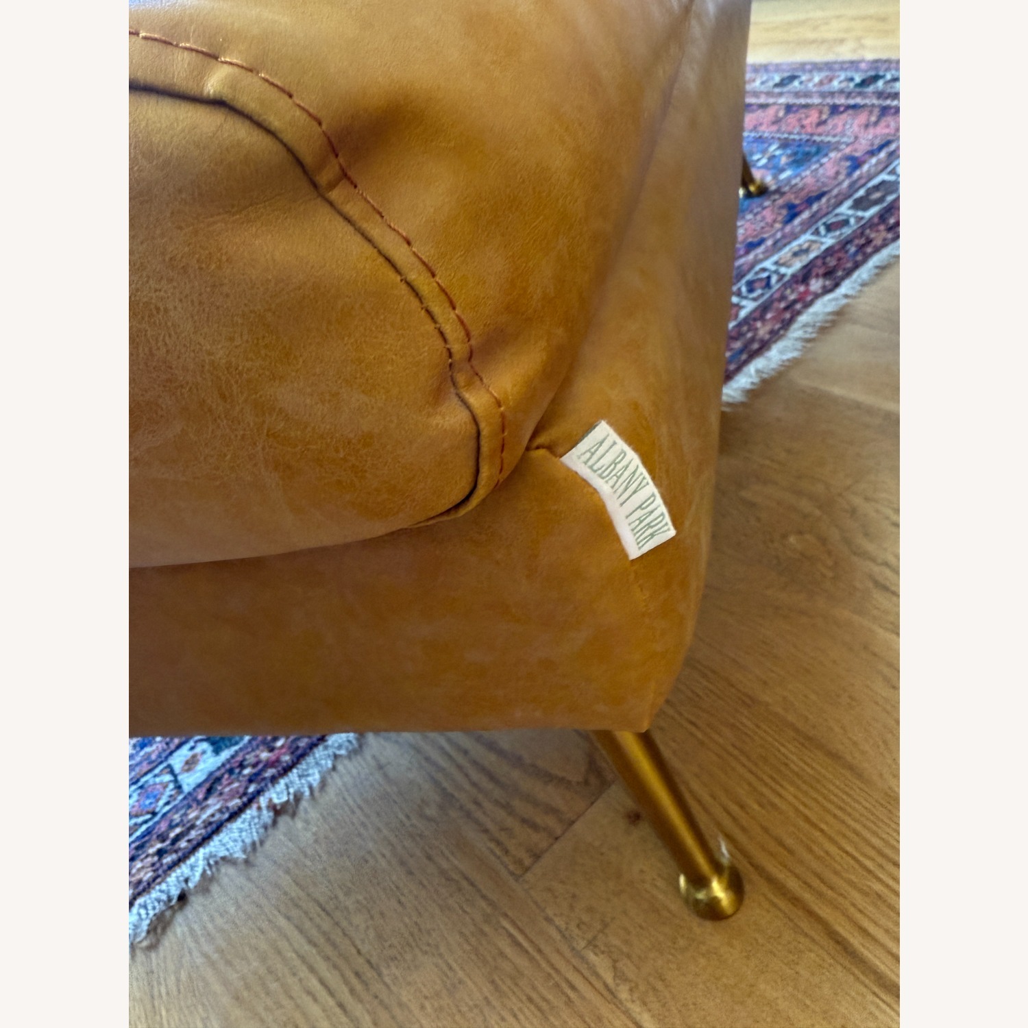 Albany Park Vegan Leather Armchair and Ottoman - image-5