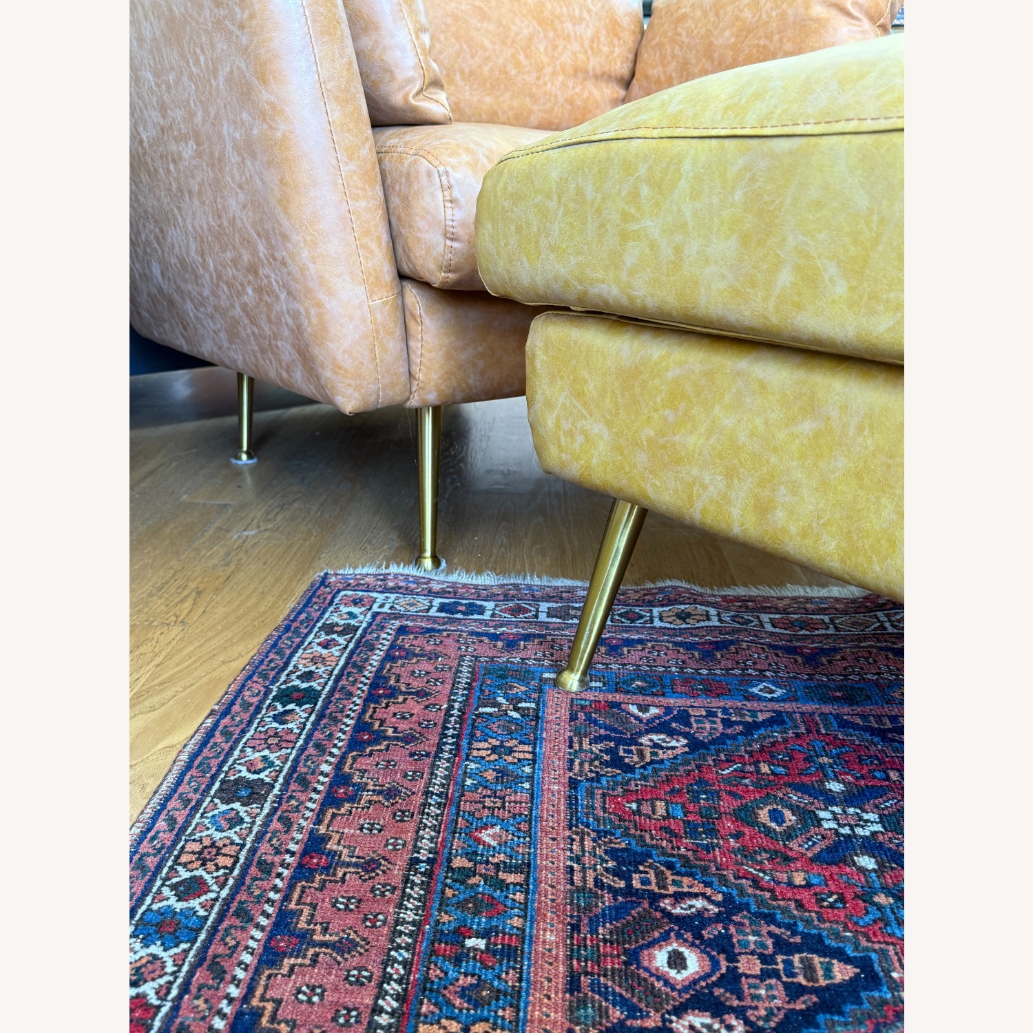 Albany Park Vegan Leather Armchair and Ottoman - image-6