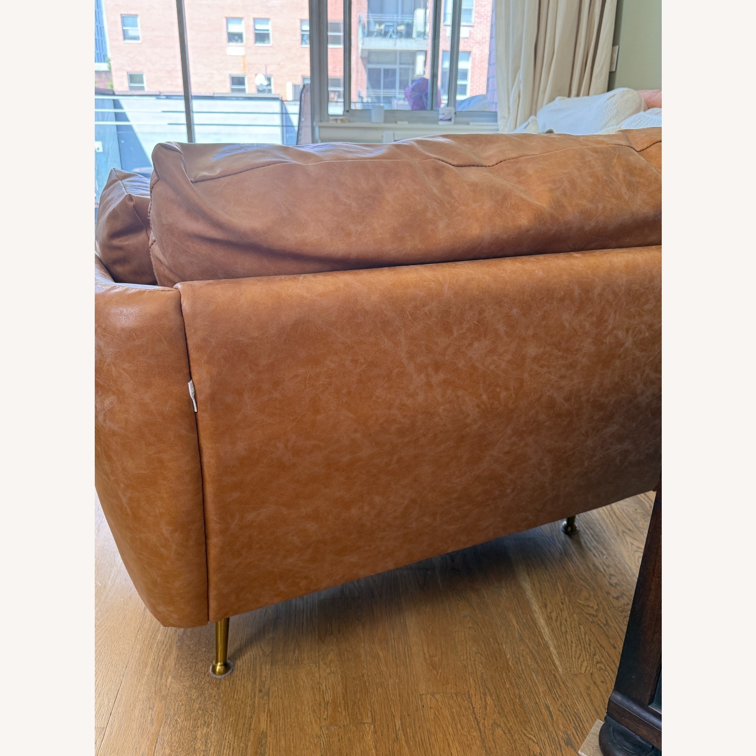 Albany Park Vegan Leather Armchair and Ottoman - image-9