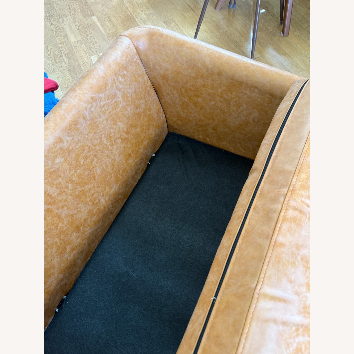 Albany Park Vegan Leather Armchair and Ottoman - image-7