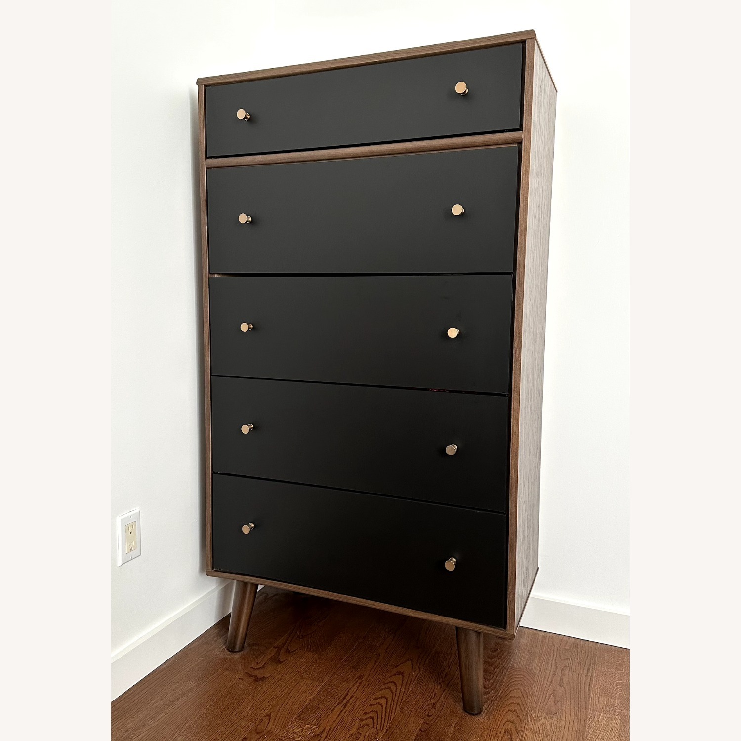 Ashley Daneston Mid-Century Modern Brown/Graphite Dresser - AptDeco