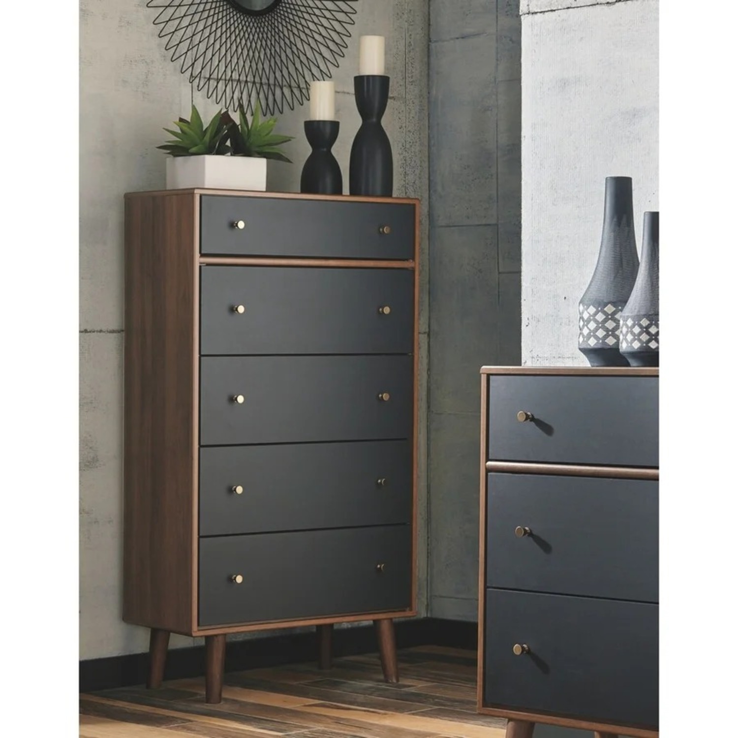 ashley furniture mid century modern dresser Ashley Charlang Dresser