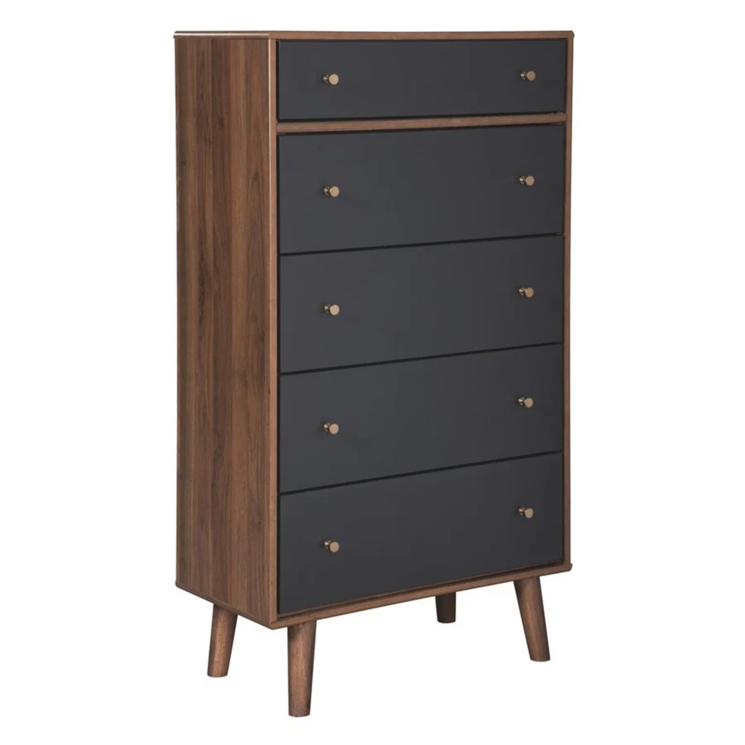 ashley furniture mid century modern dresser Lyncott Medium Brown Dresser with Mirror