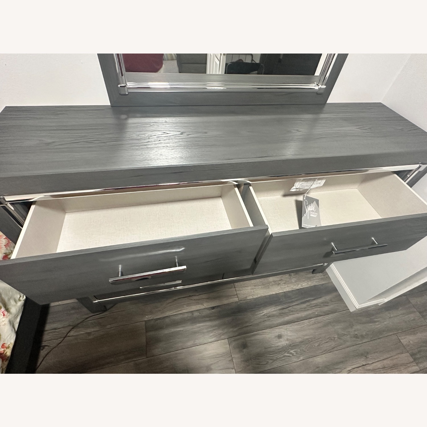 Ashley Lodanna Gray Drsser with Mirror and 6 Shelves  - image-5