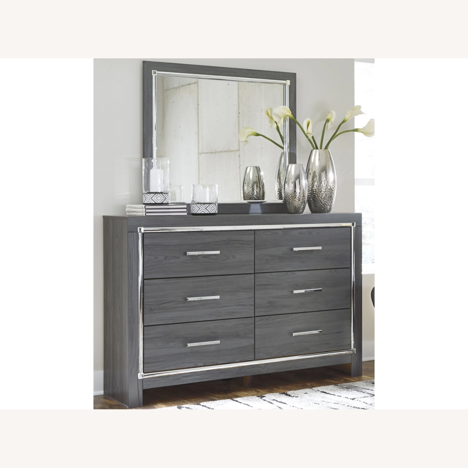 Ashley Lodanna Gray Drsser with Mirror and 6 Shelves  - image-6