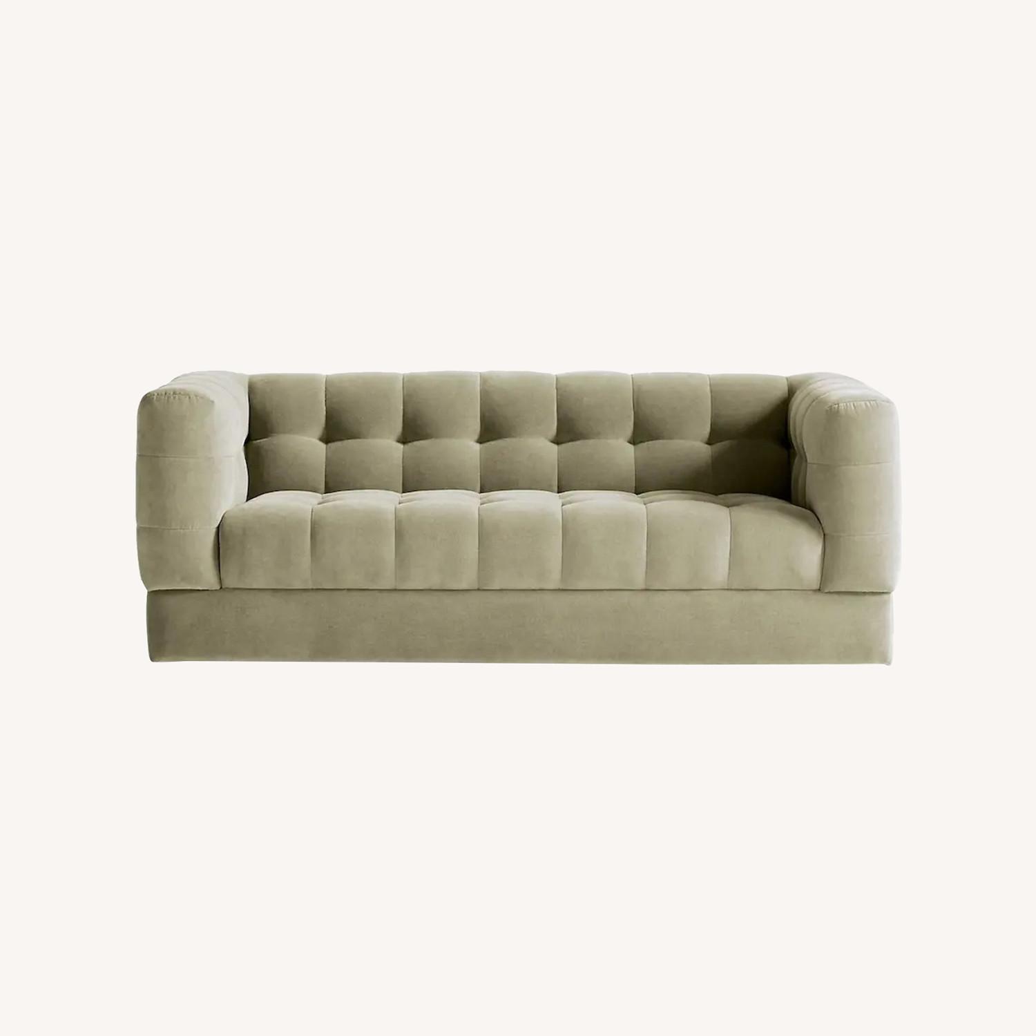 Crate & Barrel Chiltern Olive Green Sofa 78 in - image-0