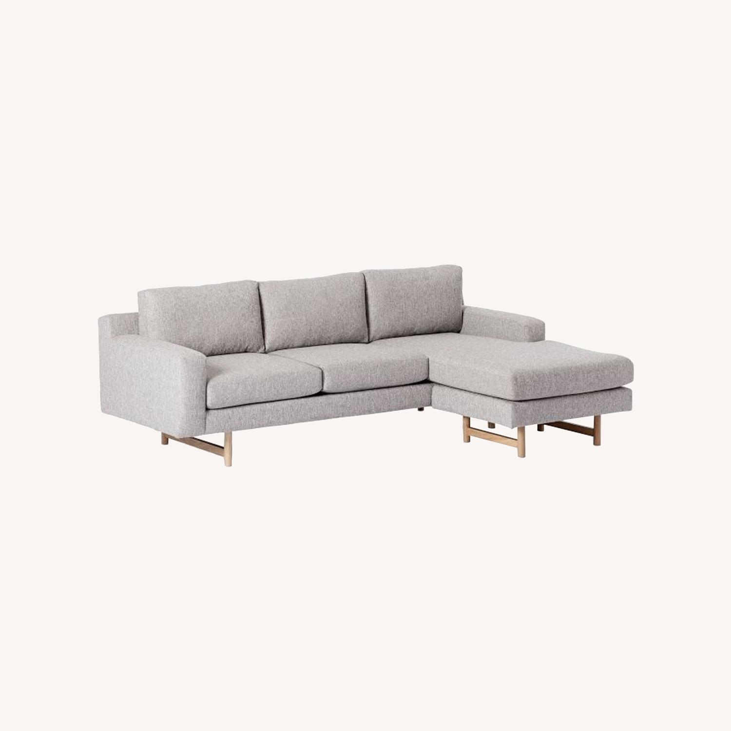 West Elm Eddy Sectional Sofa (Pearl Gray) - image-0