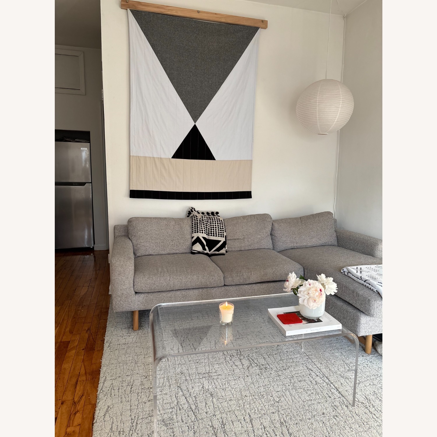 West Elm Eddy Sectional Sofa (Pearl Gray) - image-3