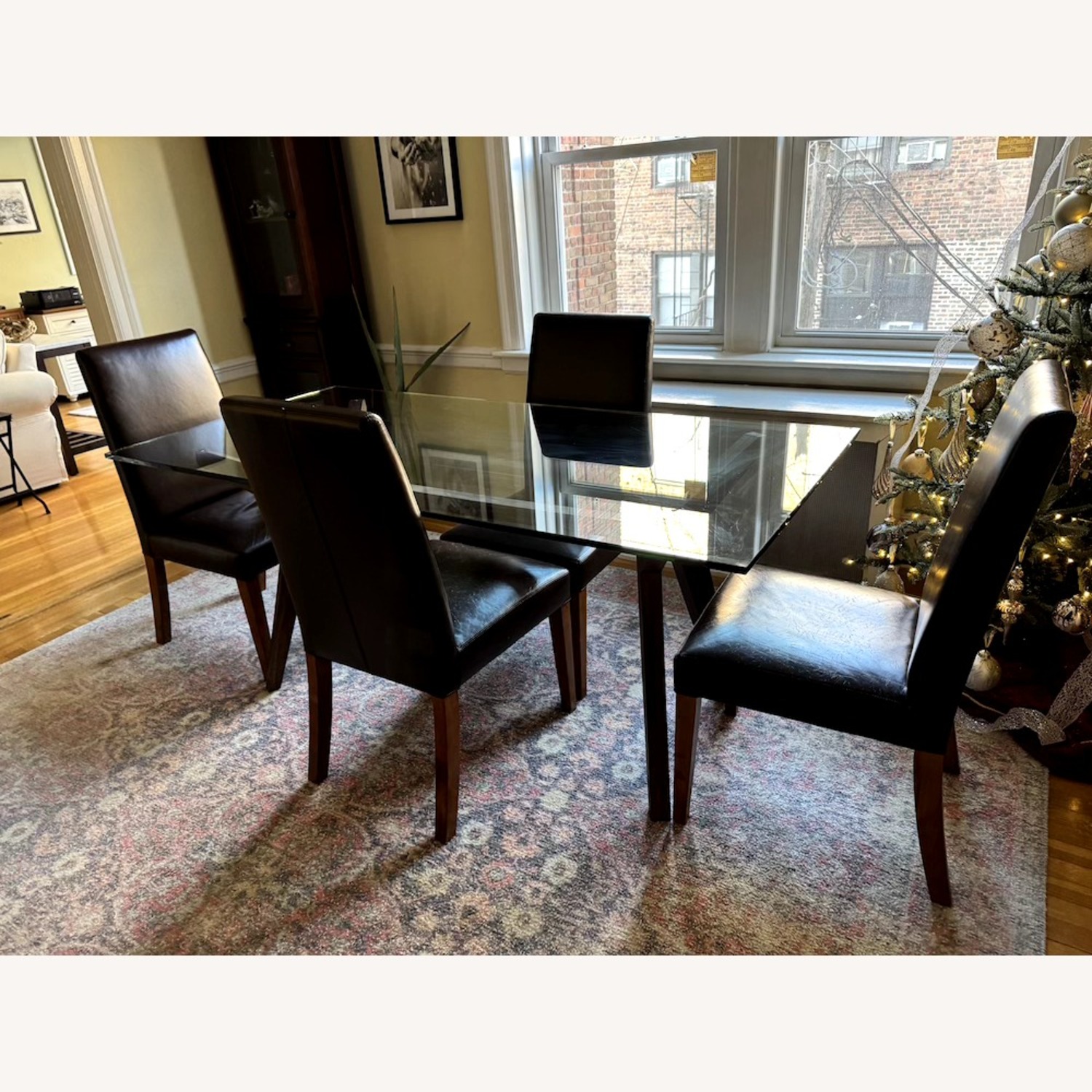 Crate & Barrel Dining Table and 4 Chairs  - image-0