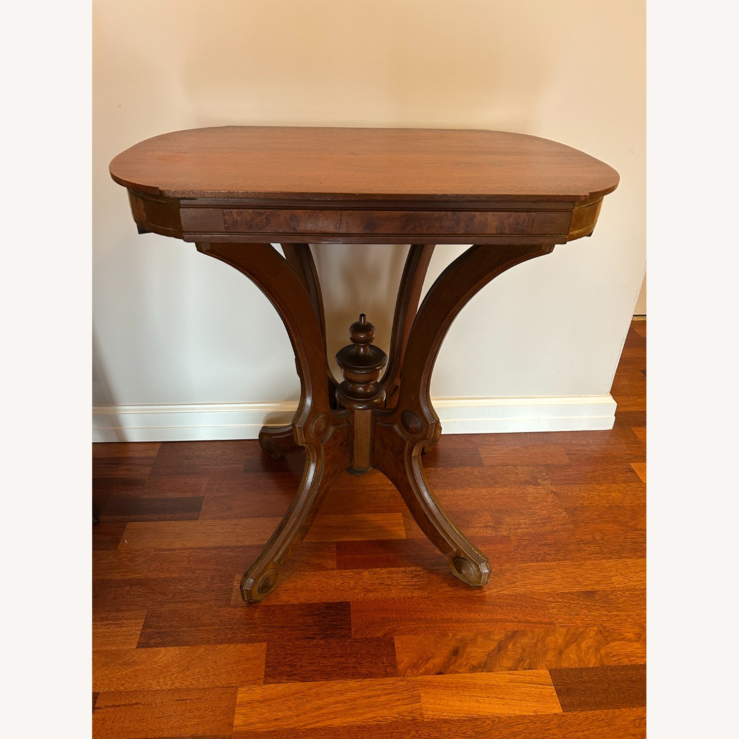Eastlake Side Table C1890 Walnut and Burlwood - image-1