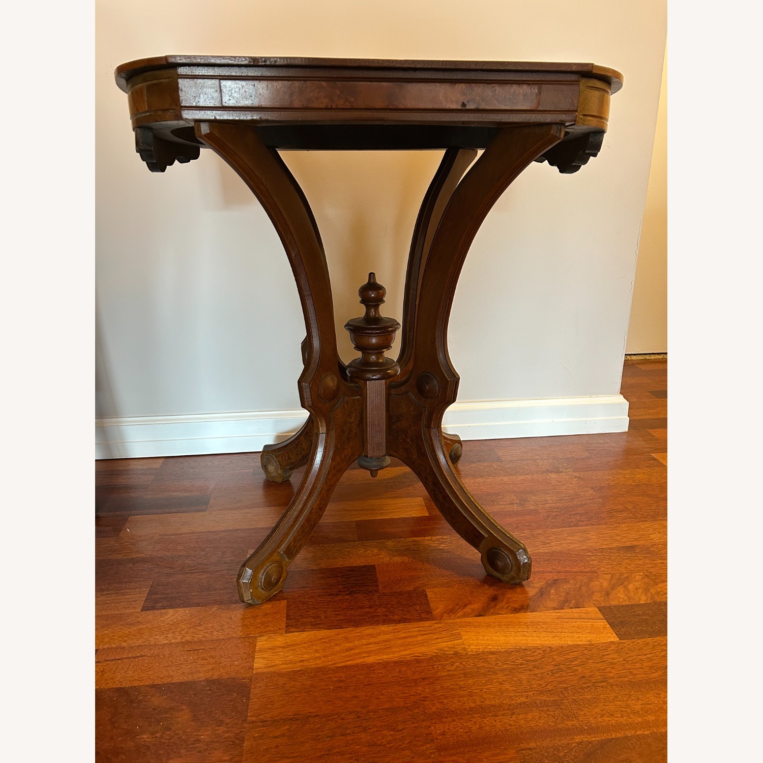 Eastlake Side Table C1890 Walnut and Burlwood - image-4