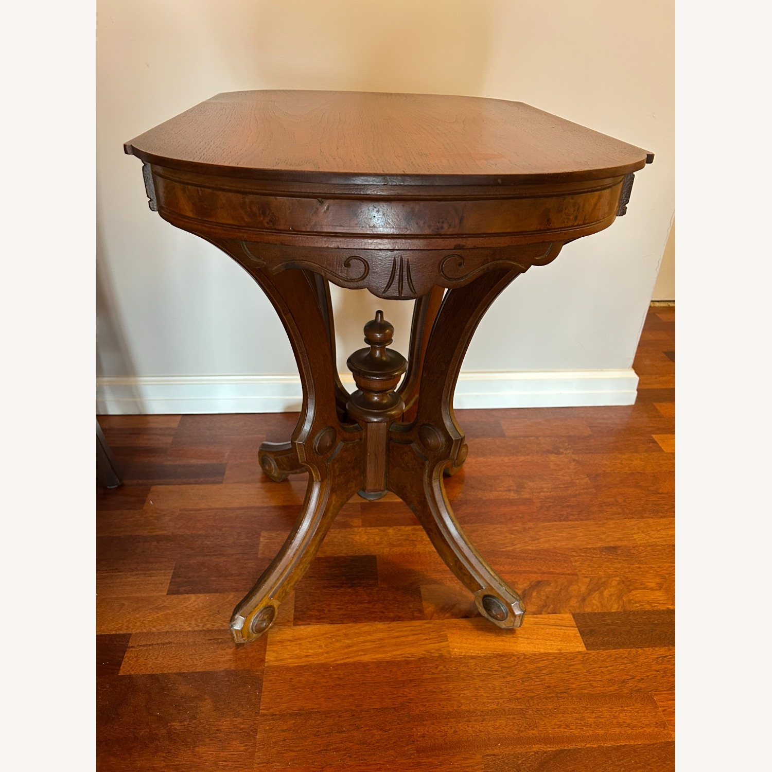 Eastlake Side Table C1890 Walnut and Burlwood - image-2