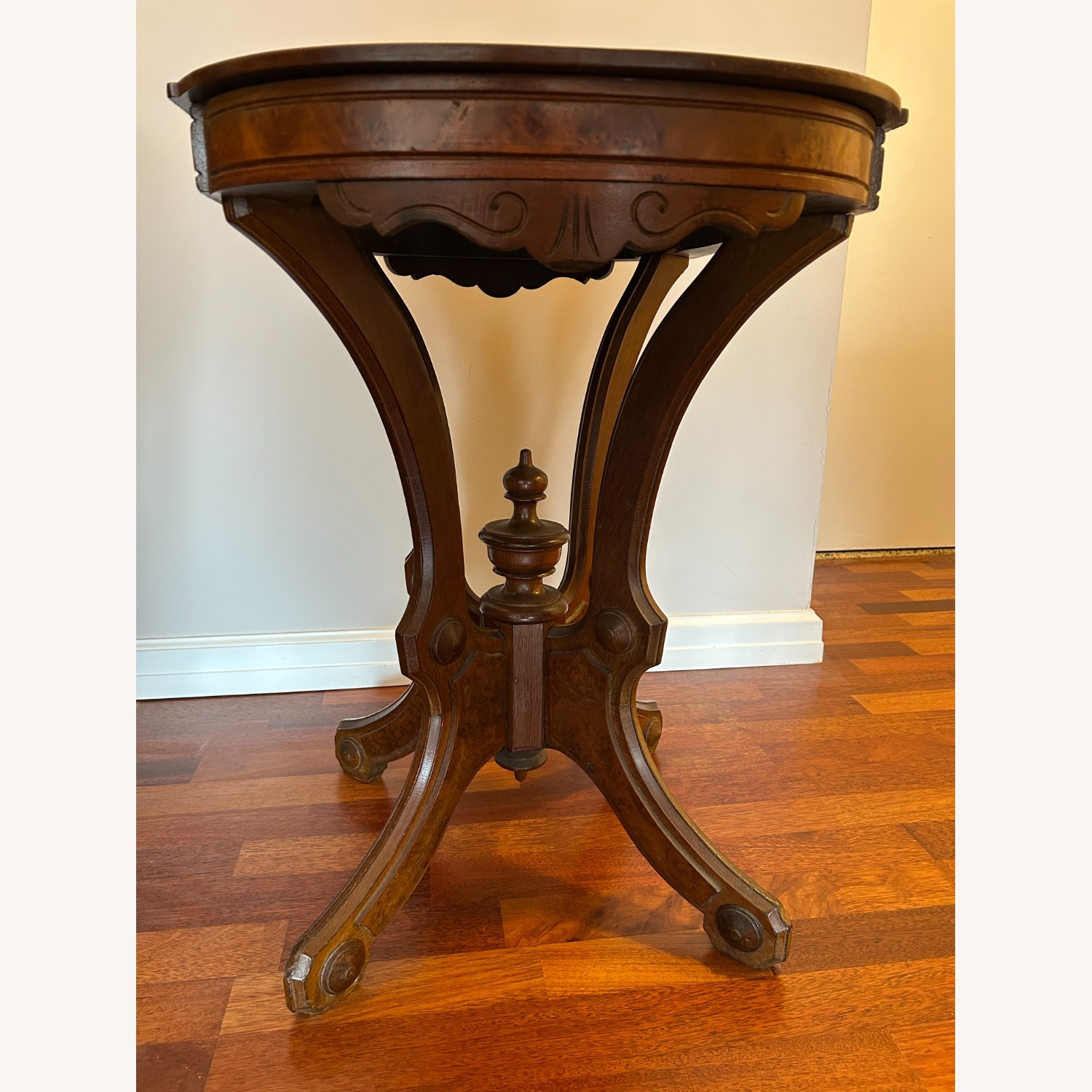 Eastlake Side Table C1890 Walnut and Burlwood - image-5