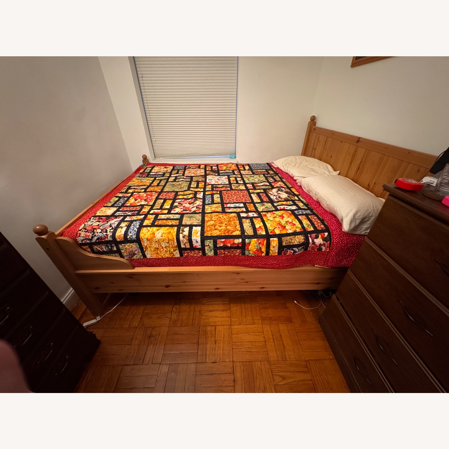 IKEA Queen Bed Frame, Oak Veneer - image-1