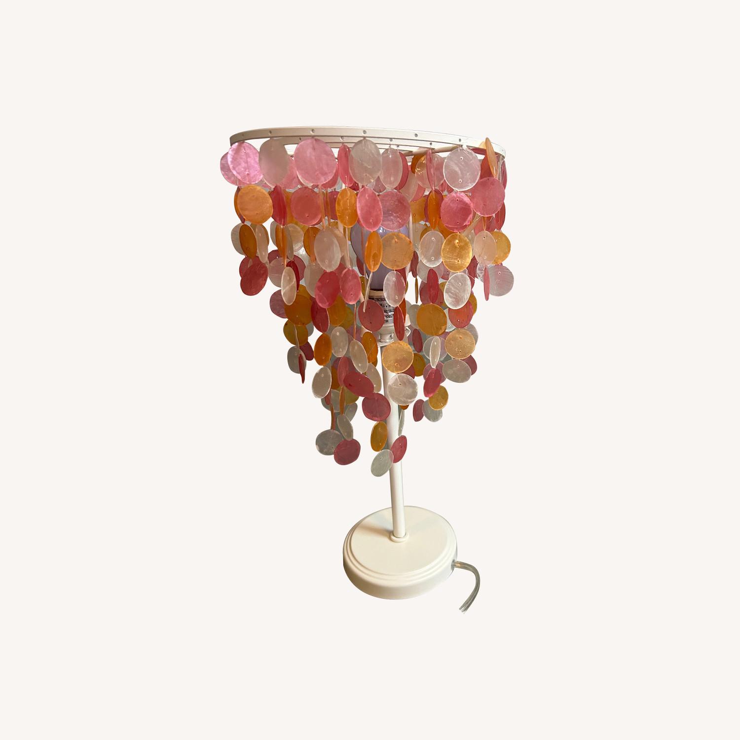 Pb Teen Blush Capiz Shell Lamp - image-0