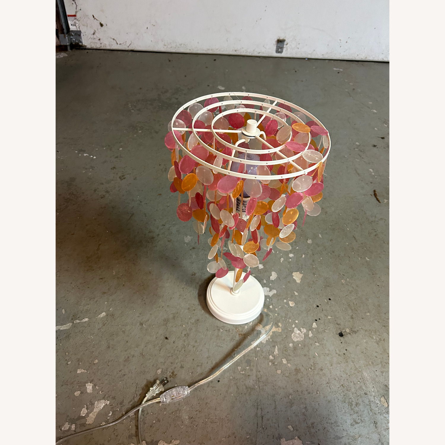 Pb Teen Blush Capiz Shell Lamp - image-2