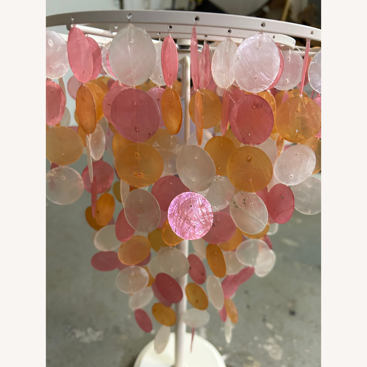 Pb Teen Blush Capiz Shell Lamp - image-4
