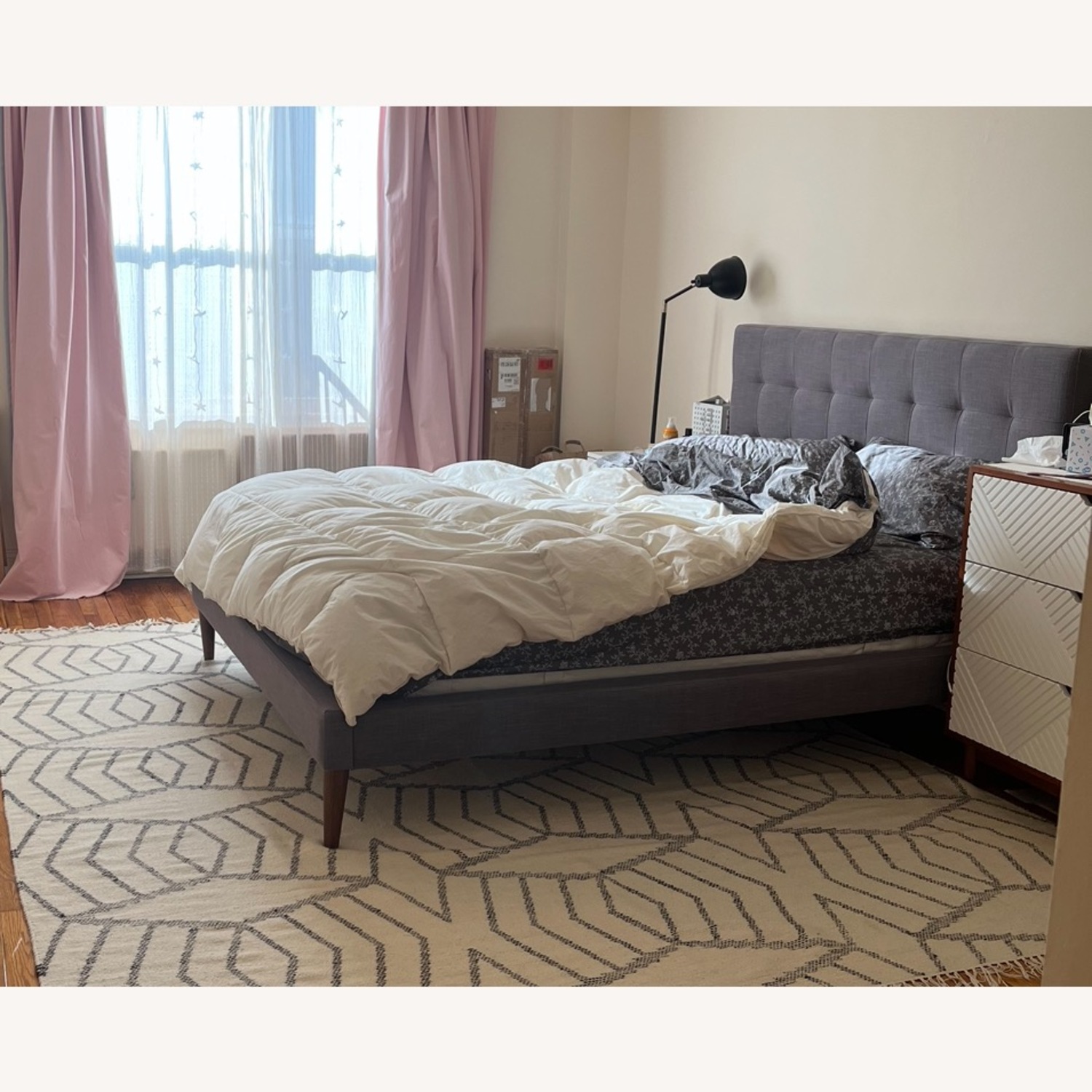 West Elm Queen Emmett Grey Bed - image-3