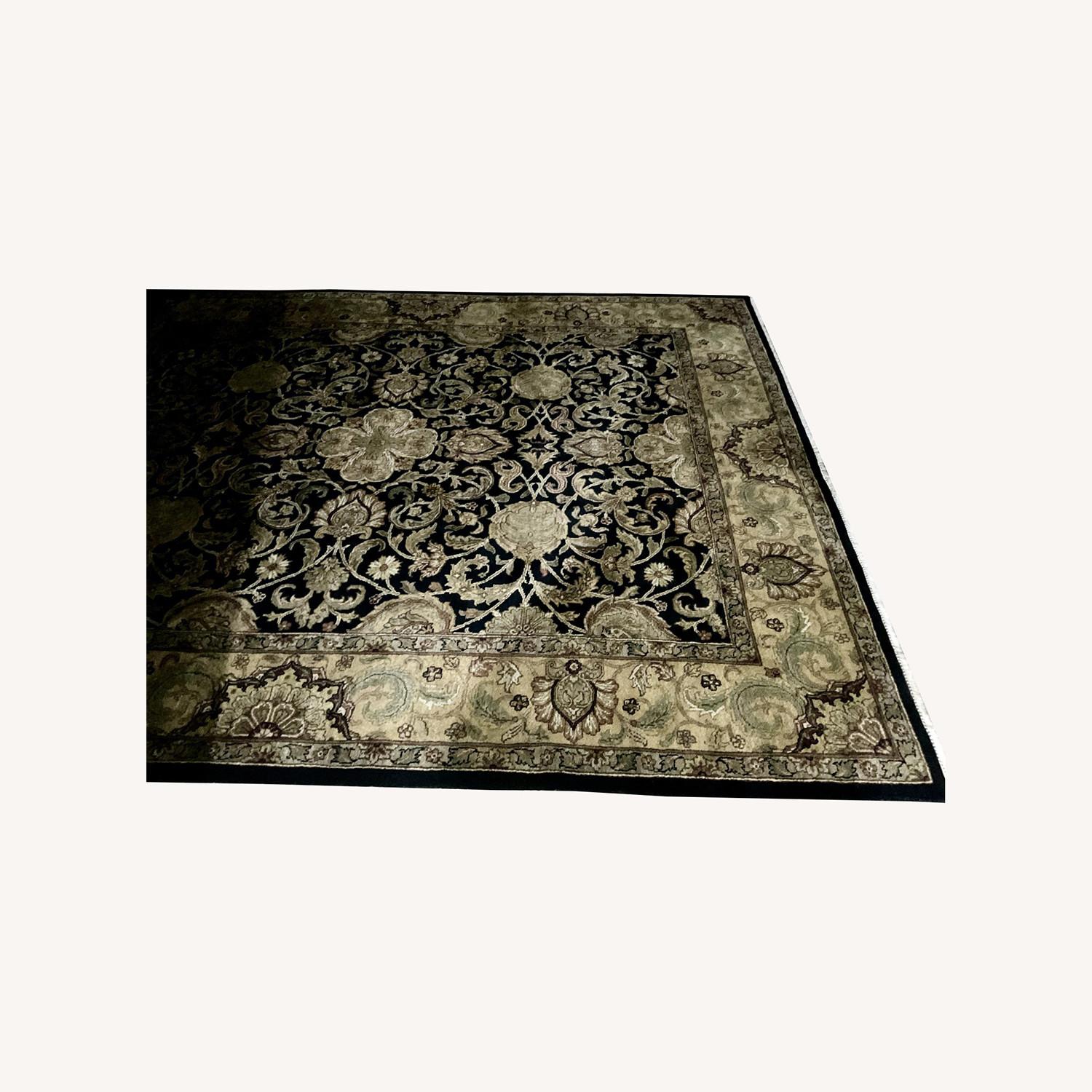 Area Rug- 8 x 10 Black Floral Pattern - image-0