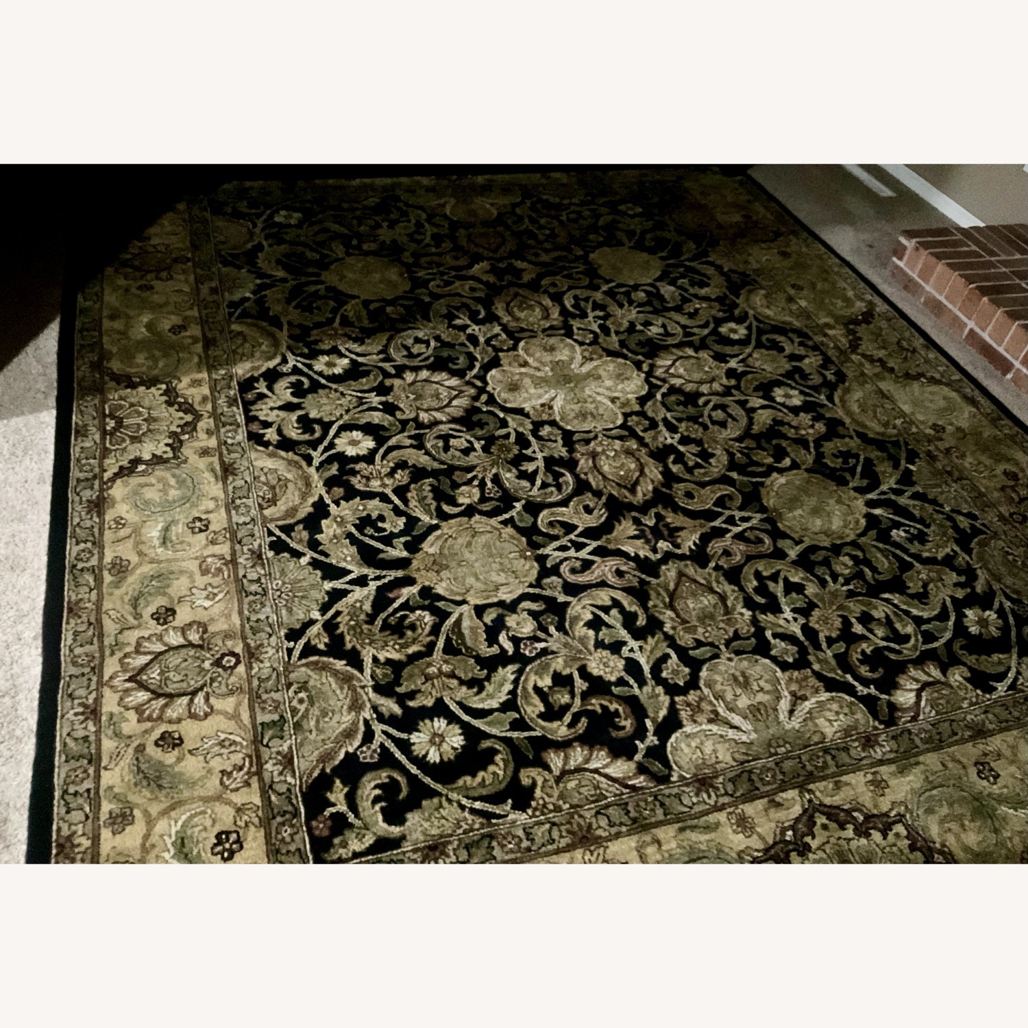 Area Rug- 8 x 10 Black Floral Pattern - image-2