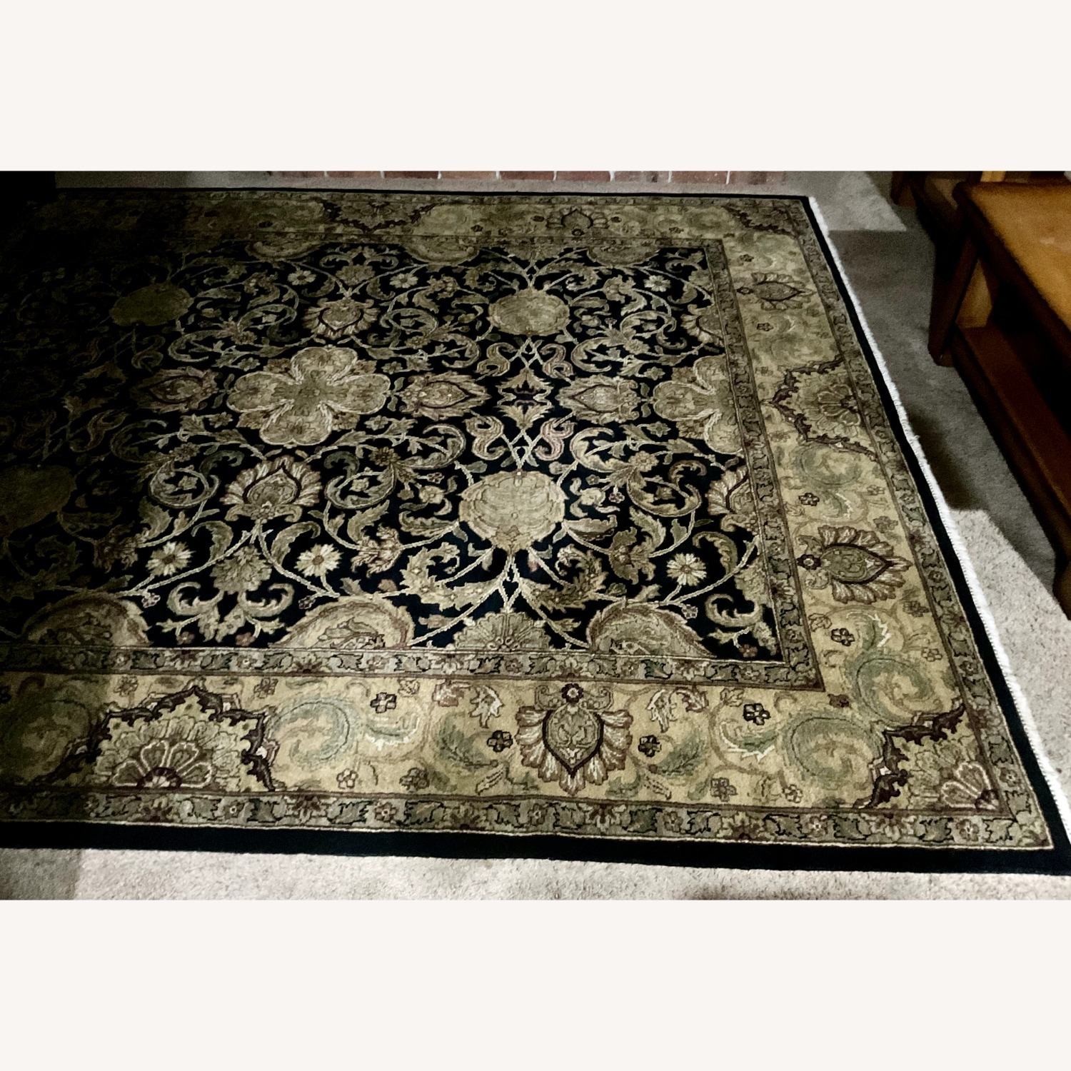 Area Rug- 8 x 10 Black Floral Pattern - image-1