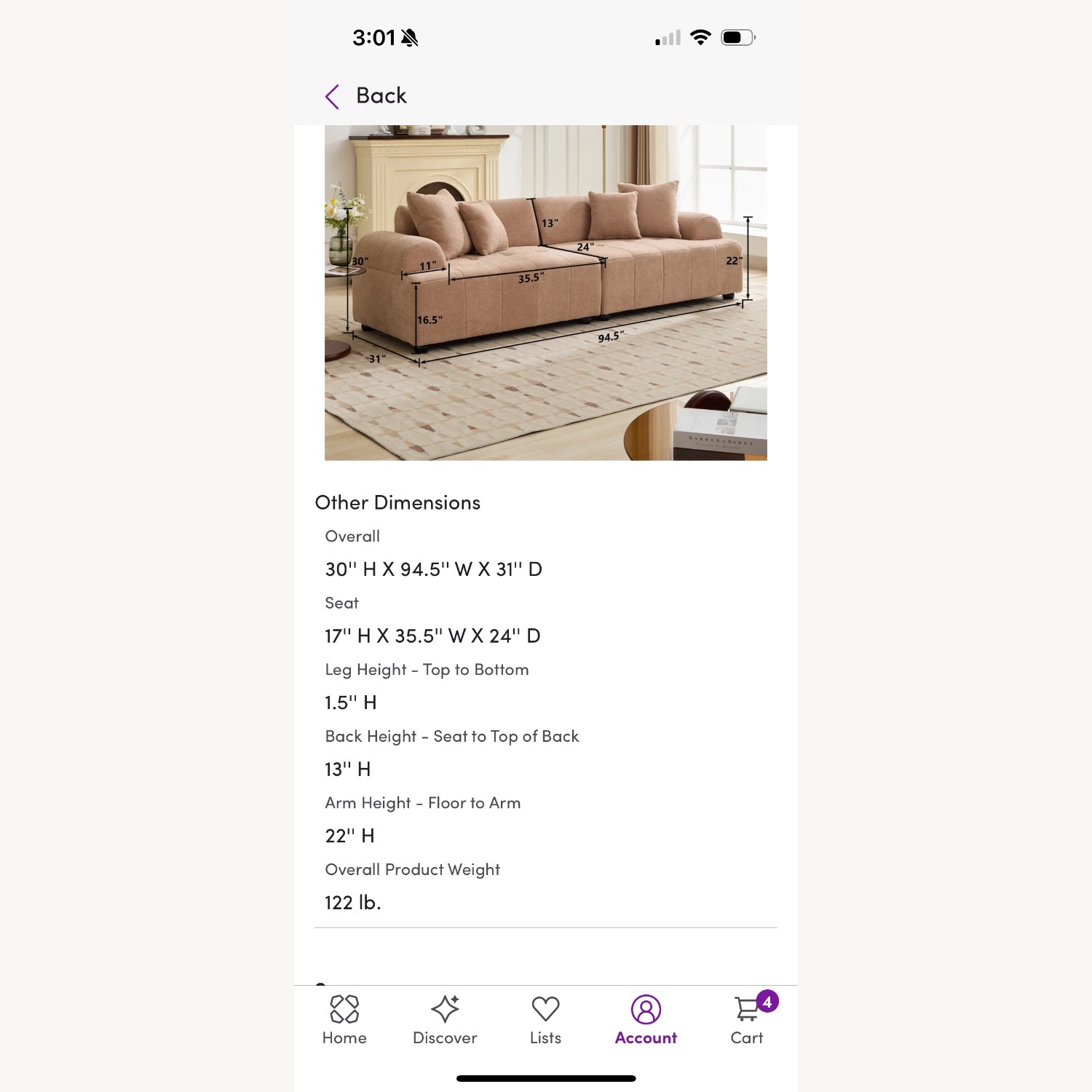 Wayfair Sofa - image-4