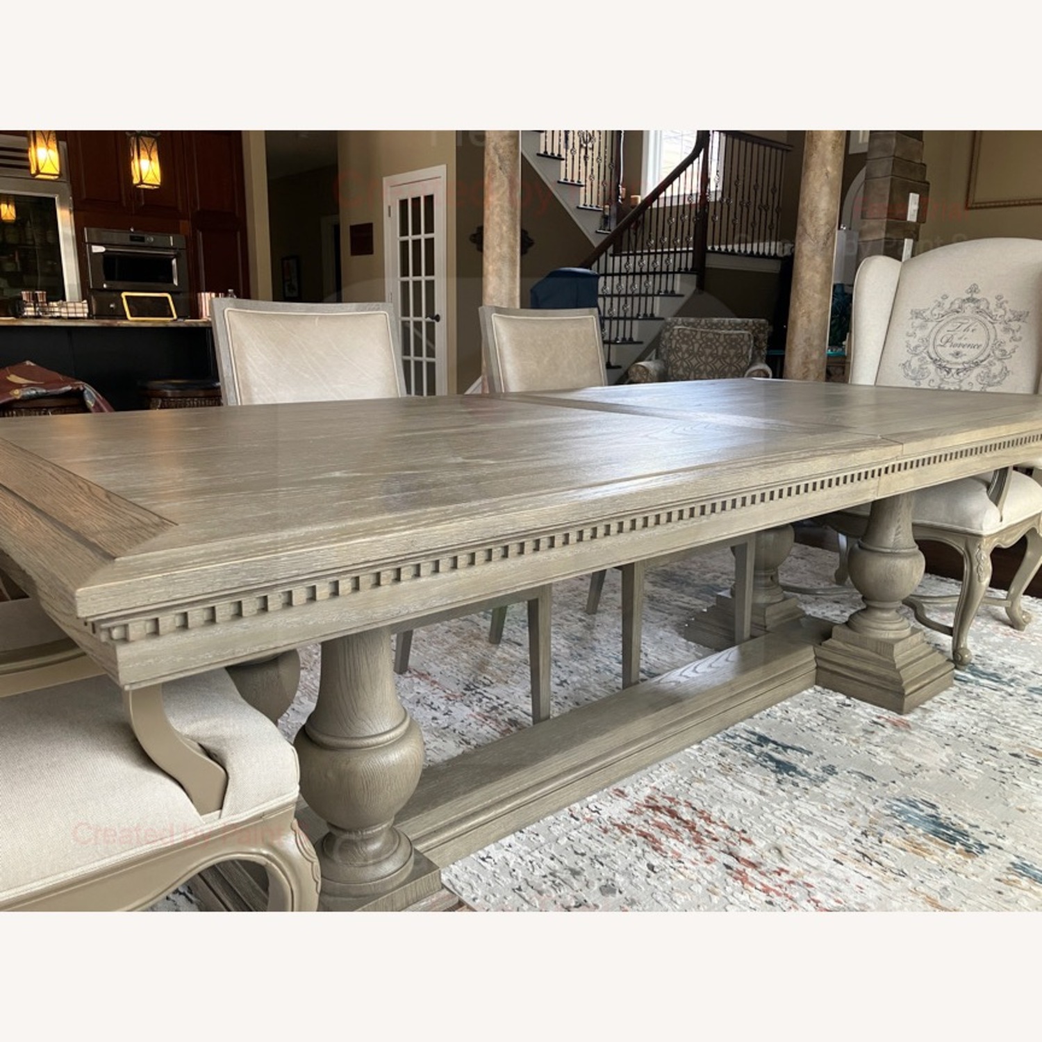 Restoration Hardware Grey Dining Table - image-1