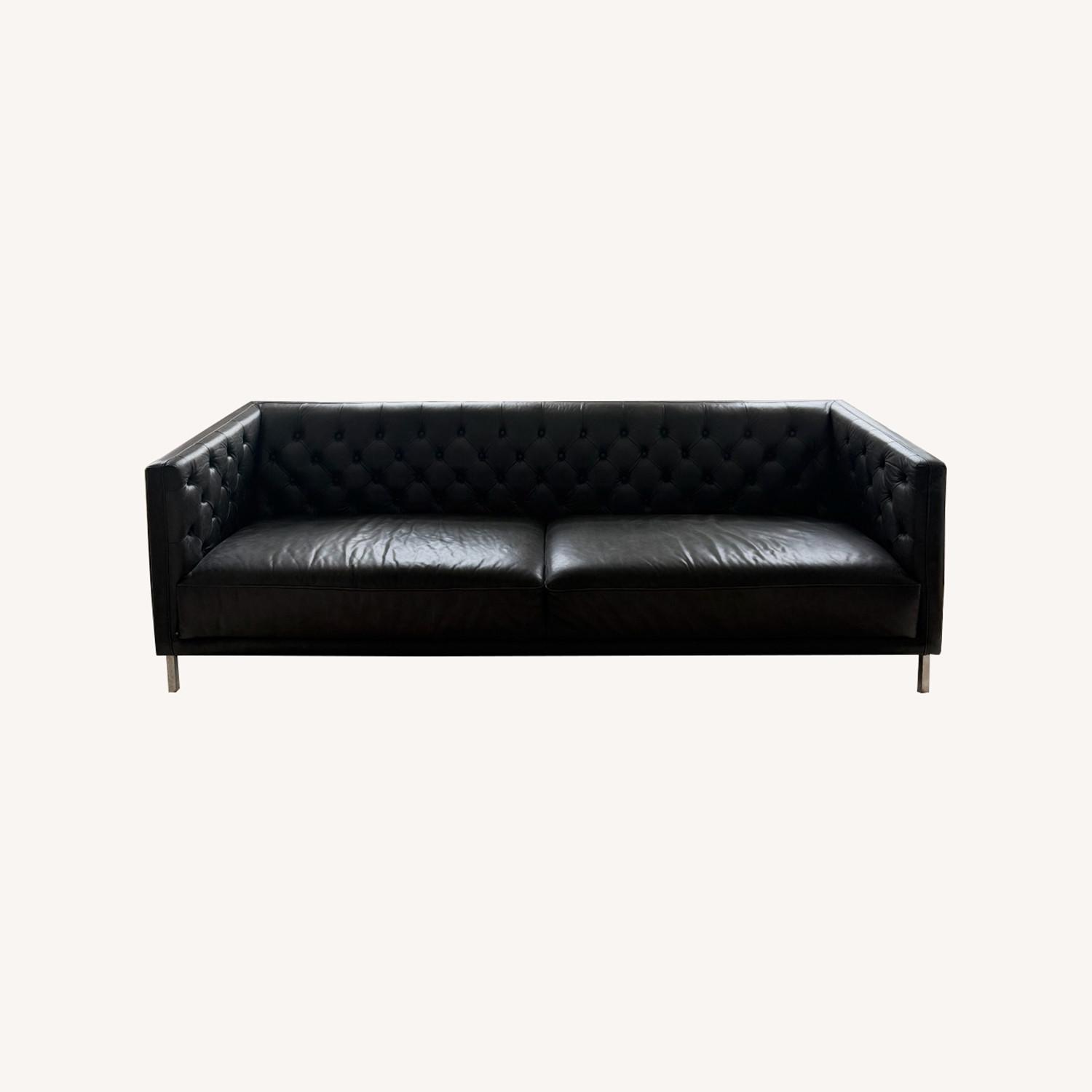 CB2 Savile Leather Tufted Sofa - image-0