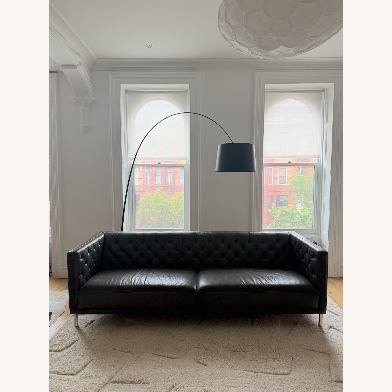 CB2 Savile Leather Tufted Sofa - image-2