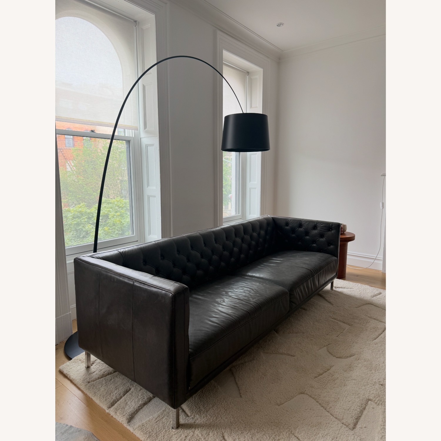 CB2 Savile Leather Tufted Sofa - image-1