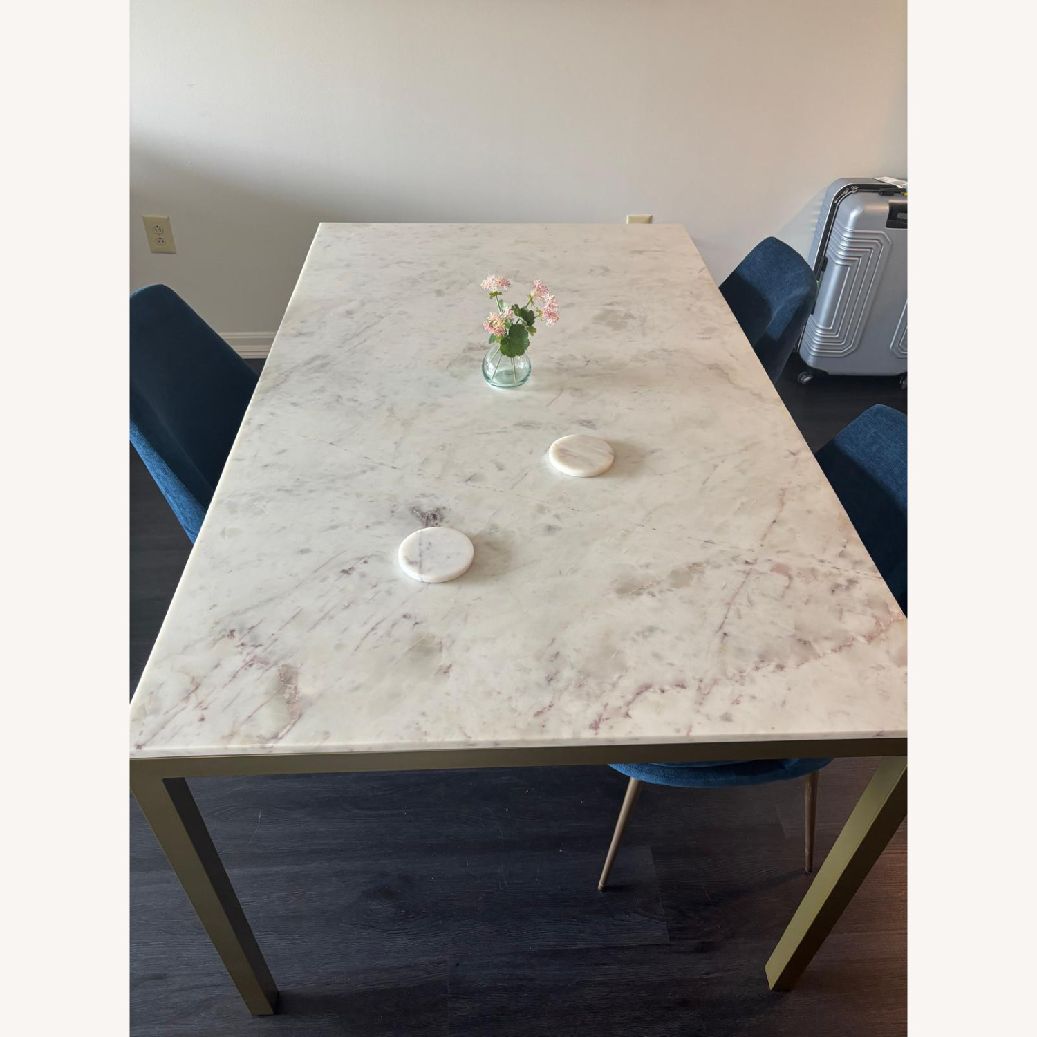 West Elm Frame Marble Dining Table 60" - image-2