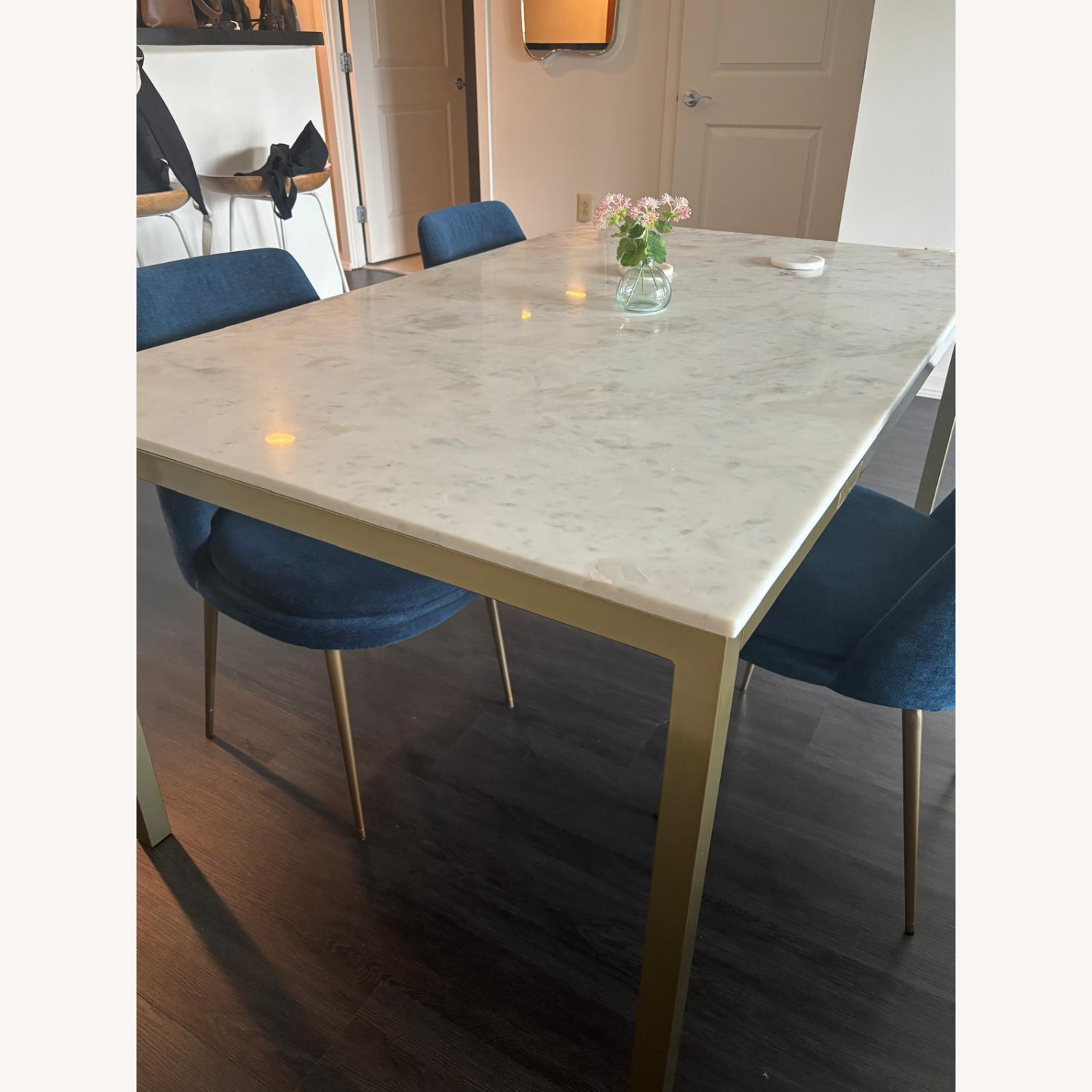 West Elm Frame Marble Dining Table 60" - image-3