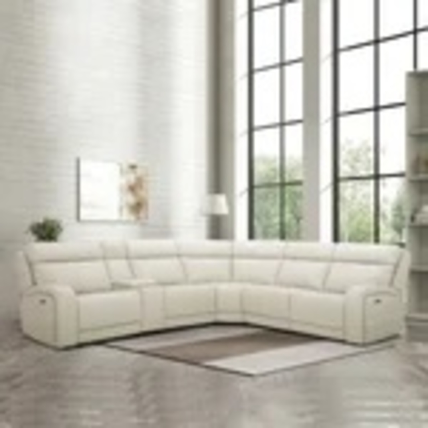 Costco Leather Sofa Power Recliner Headrest - image-7