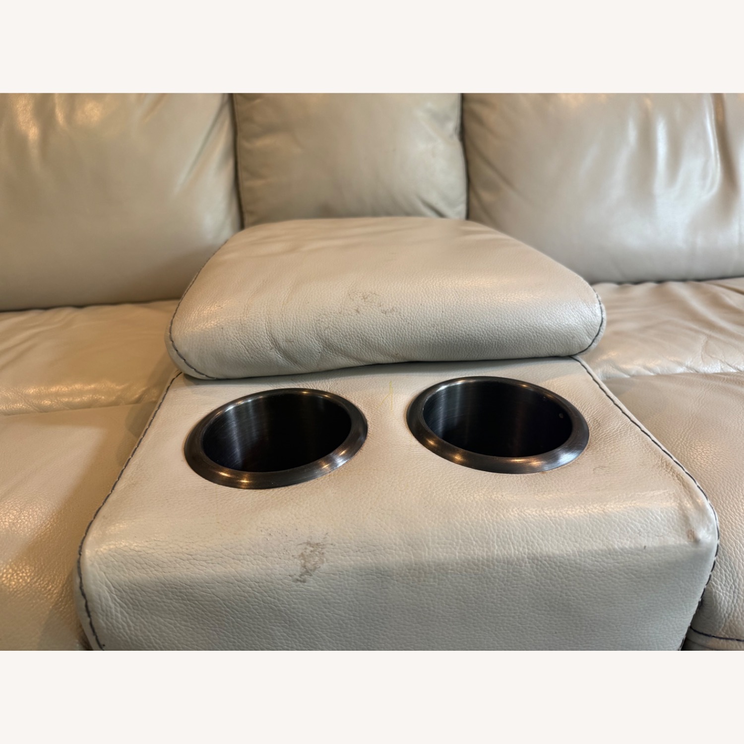 Costco Leather Sofa Power Recliner Headrest - image-5